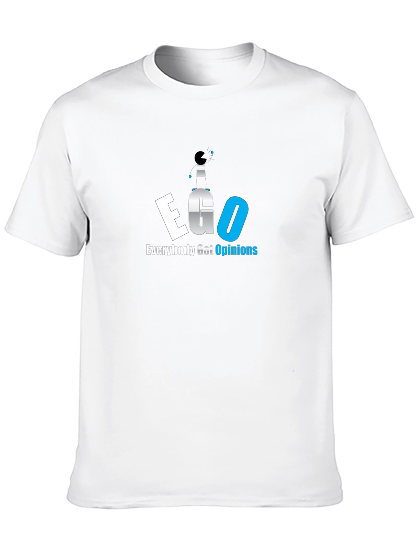 EGO Everybody Got Opinions Black Graphic T-Shirt