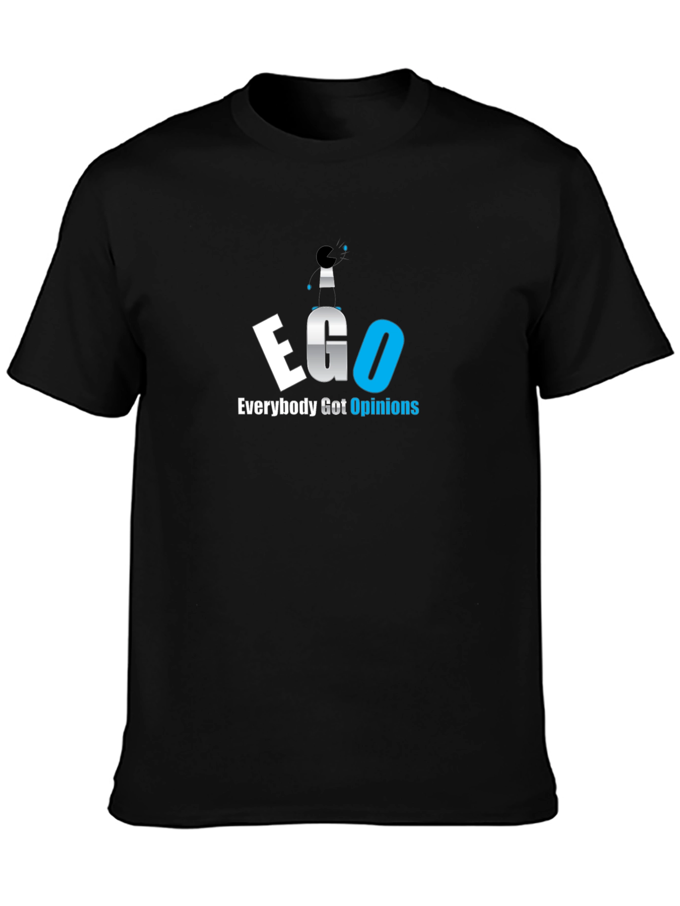 EGO Everybody Got Opinions Black Graphic T-Shirt