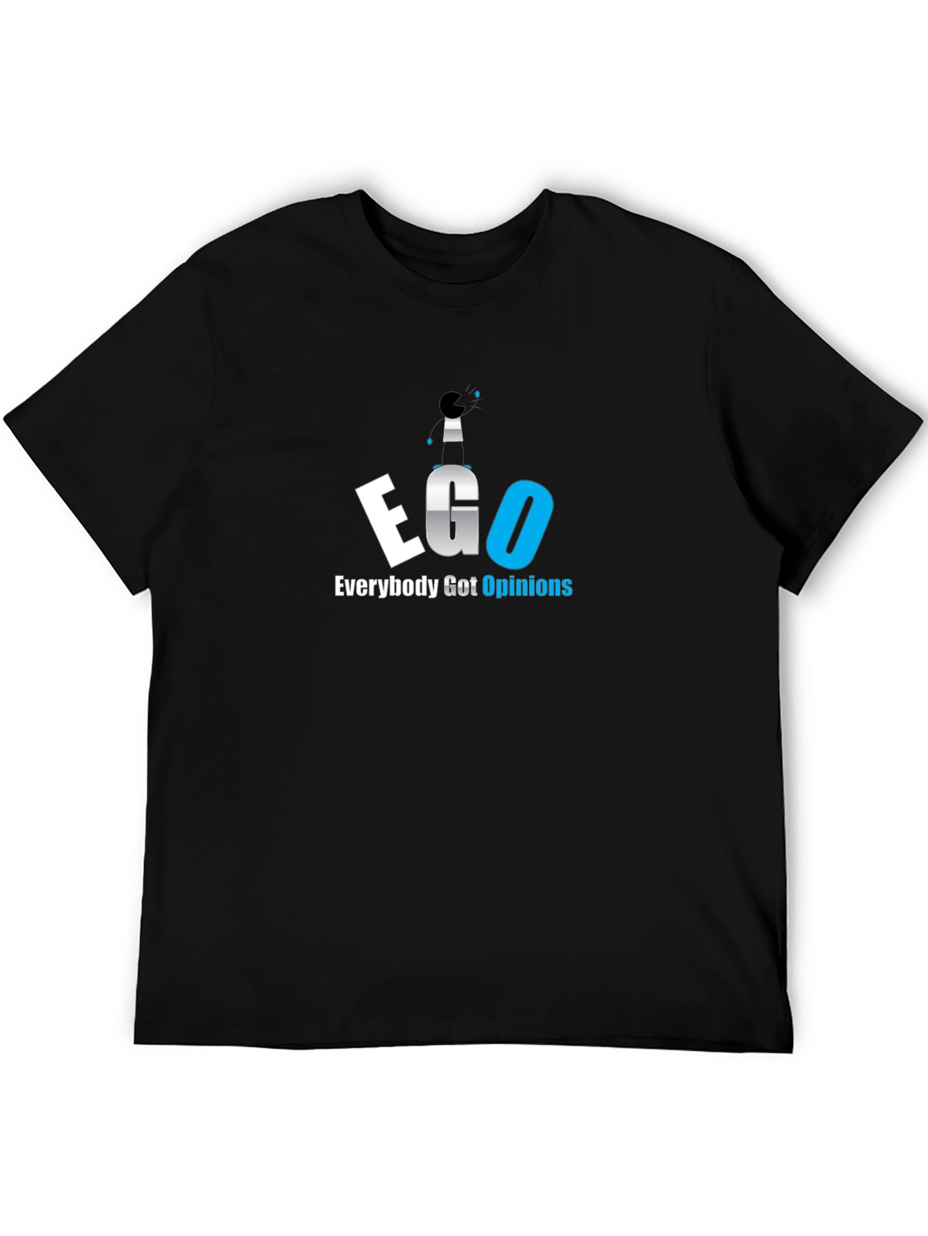 EGO Everybody Got Opinions Black Graphic T-Shirt