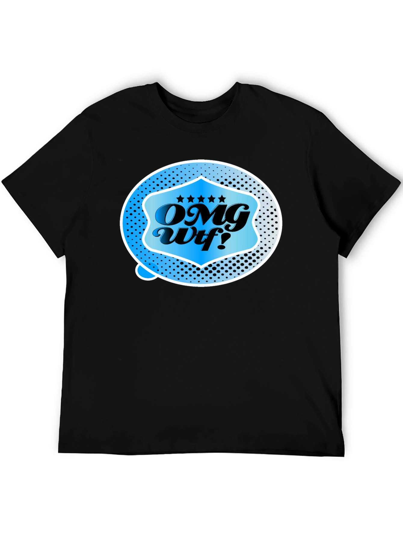 OMG Wtf! Graphic T-Shirt - Black Casual Tee