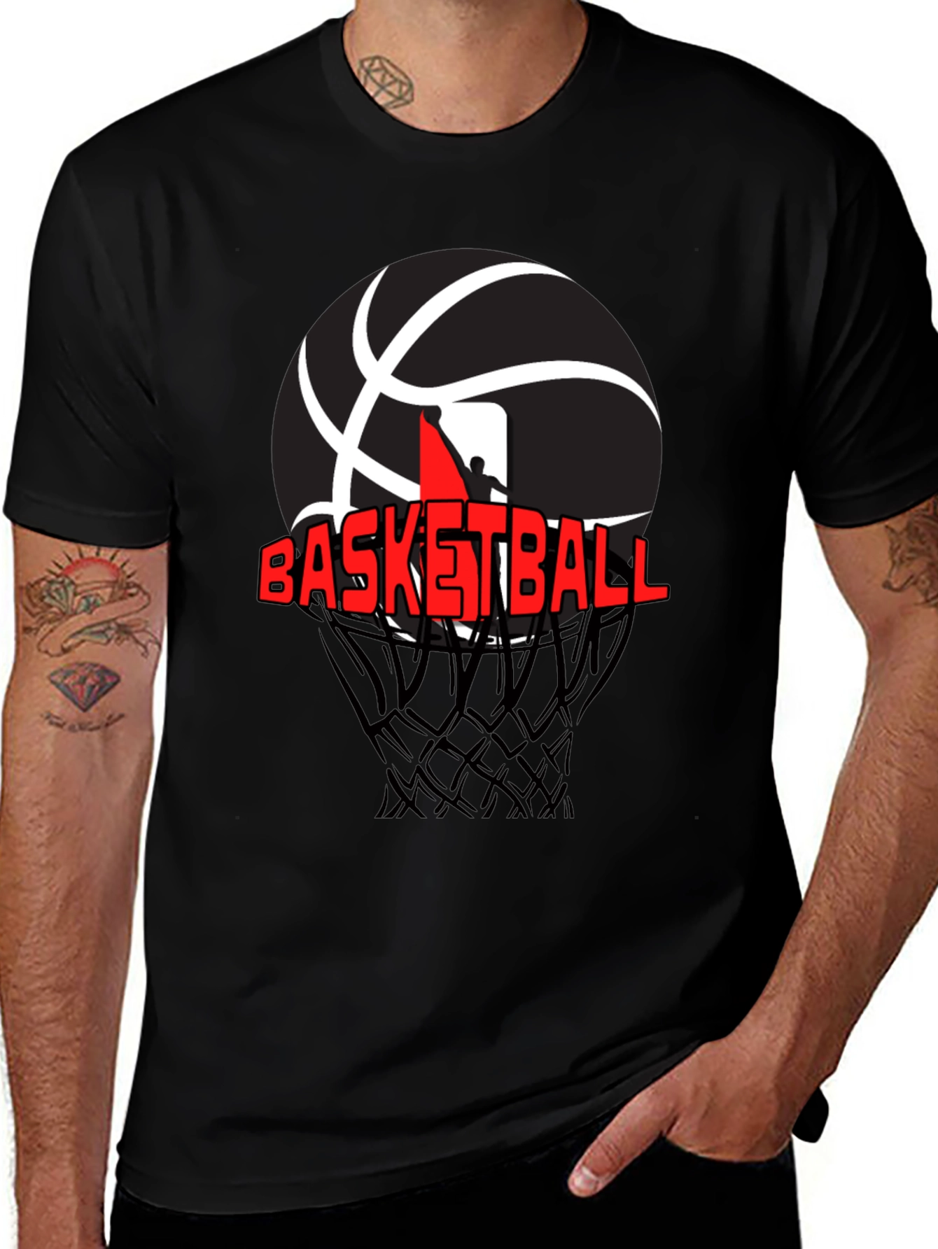 Basketball Graphic T-Shirt - Black