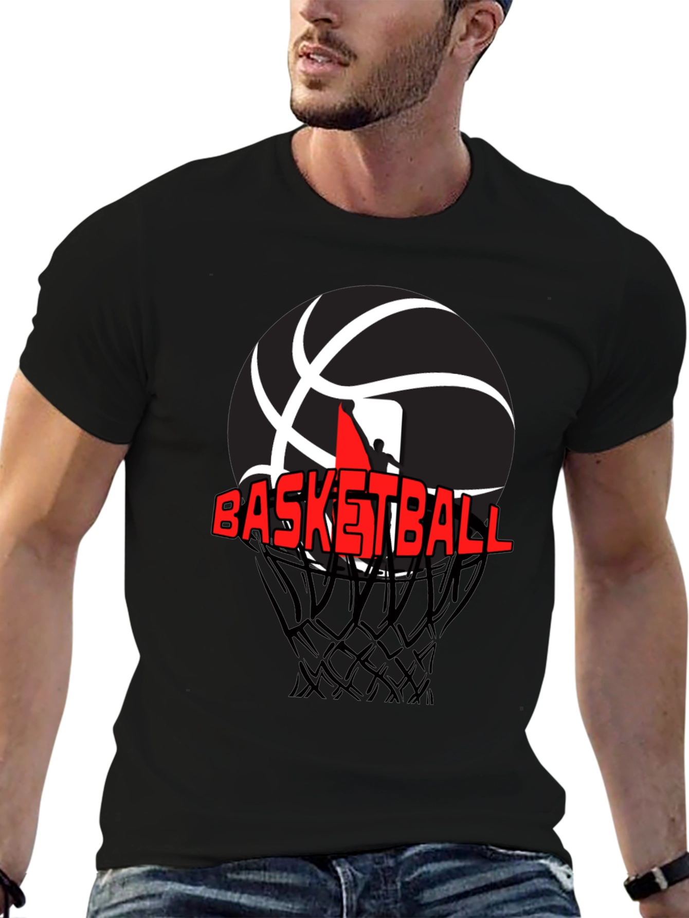 Basketball Graphic T-Shirt - Black