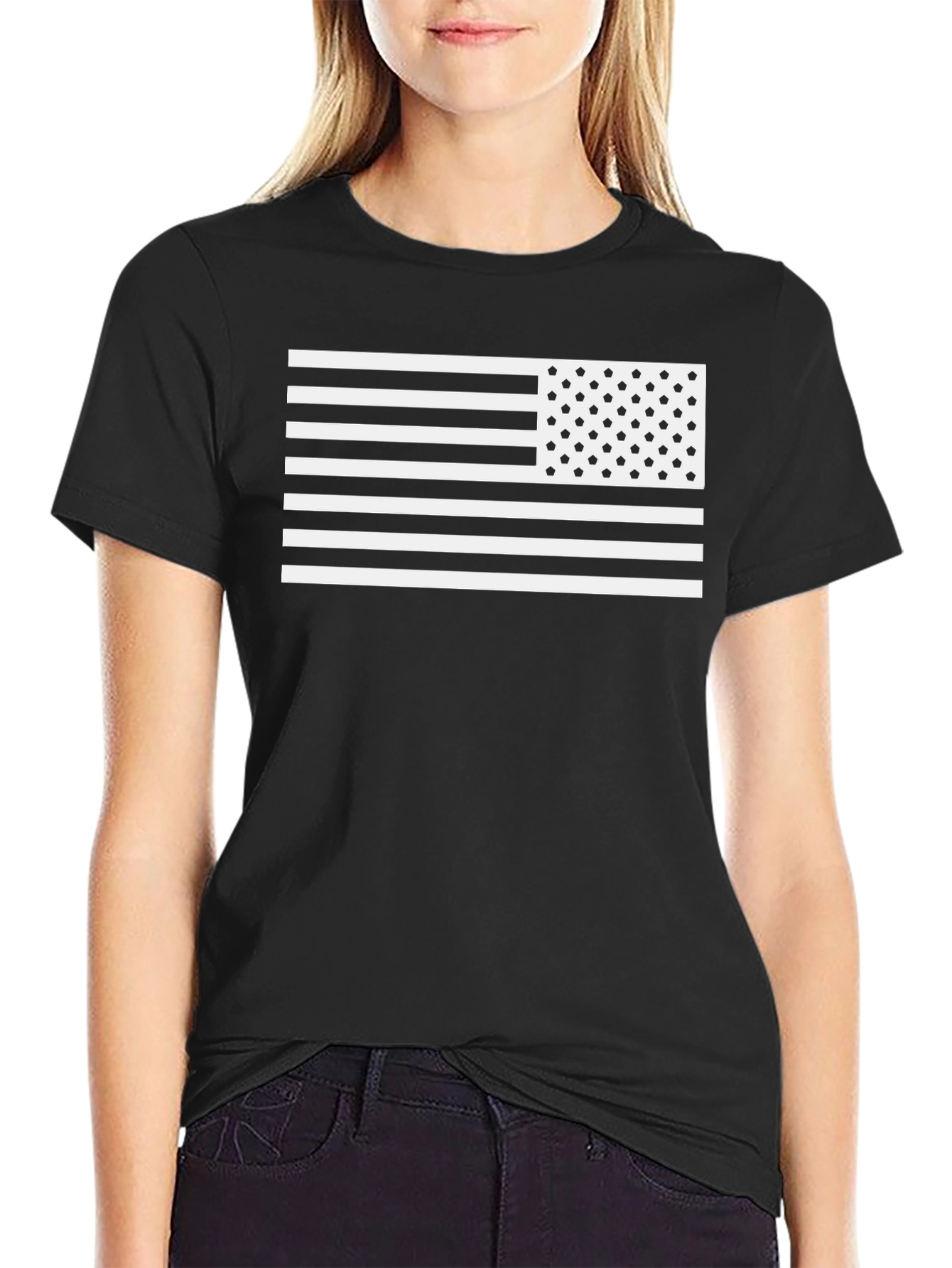 Black American Flag Graphic Tee