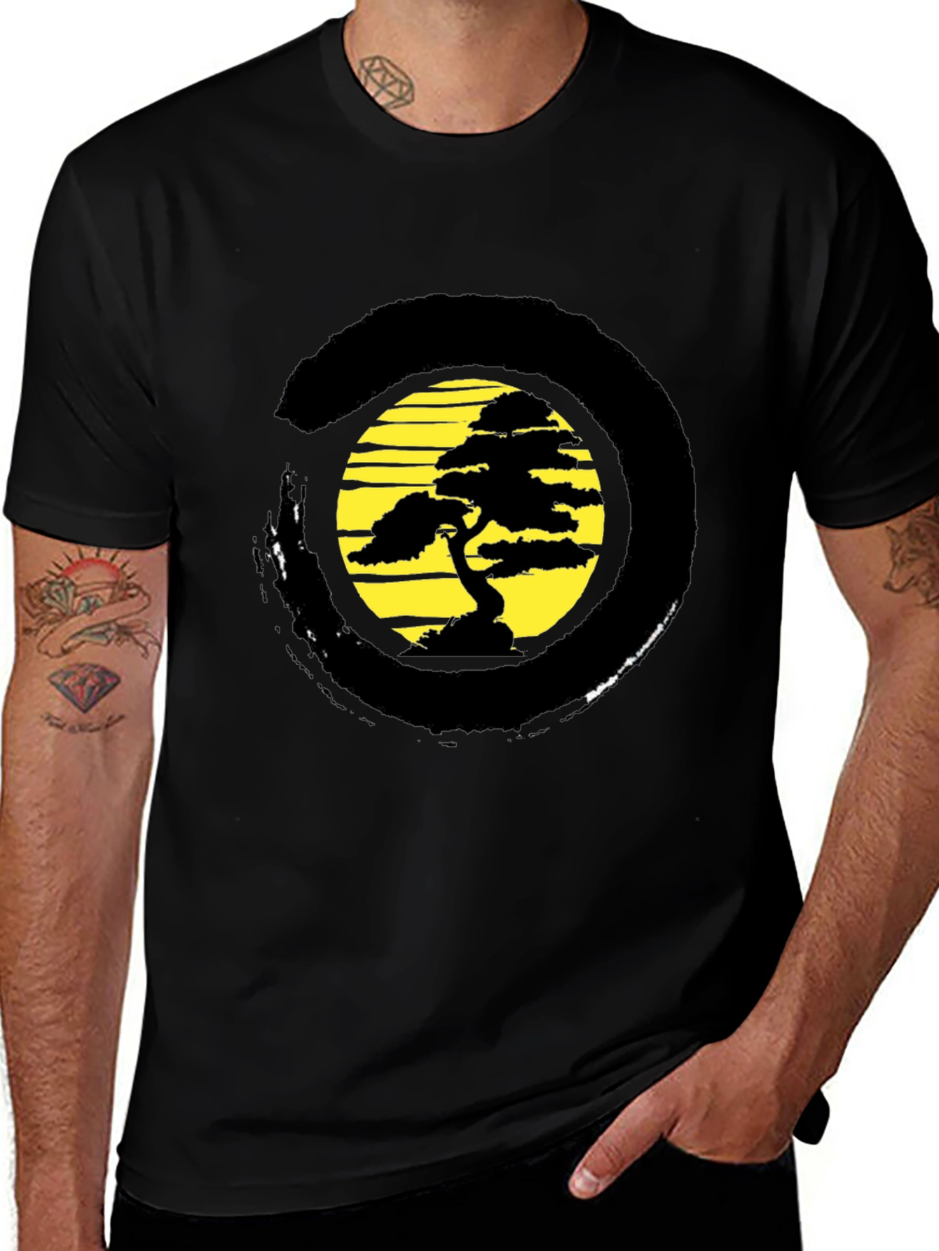 Zen Bonsai Tree Graphic T-Shirt - Relaxed Fit