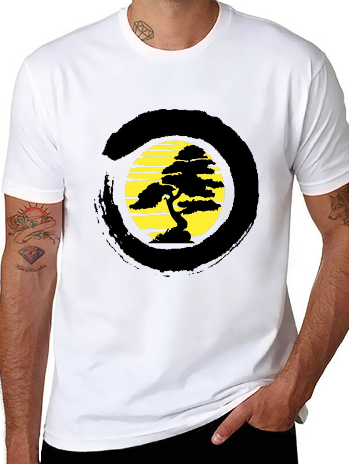 Zen Bonsai Tree Graphic T-Shirt - Relaxed Fit