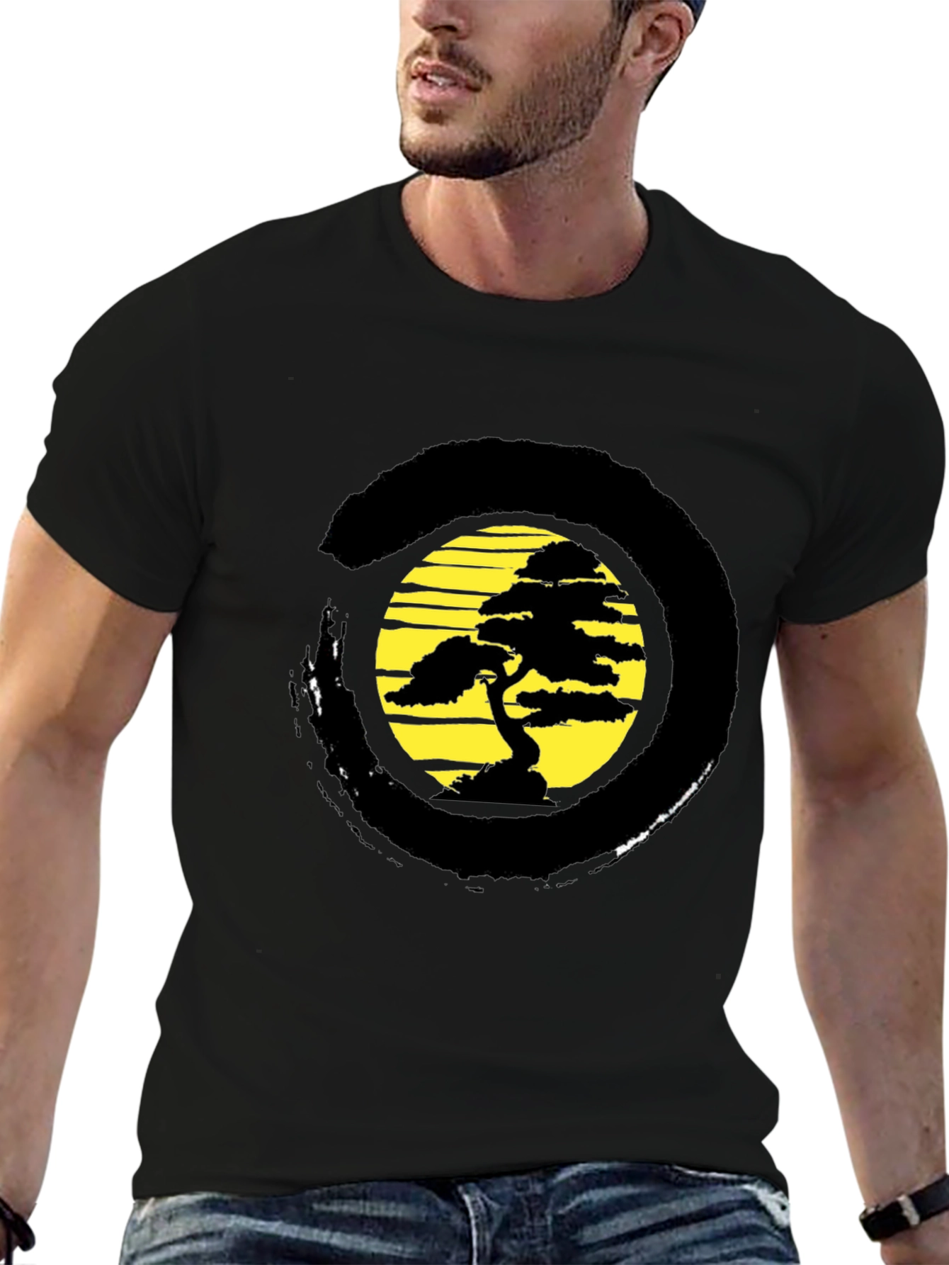 Zen Bonsai Tree Graphic T-Shirt - Relaxed Fit