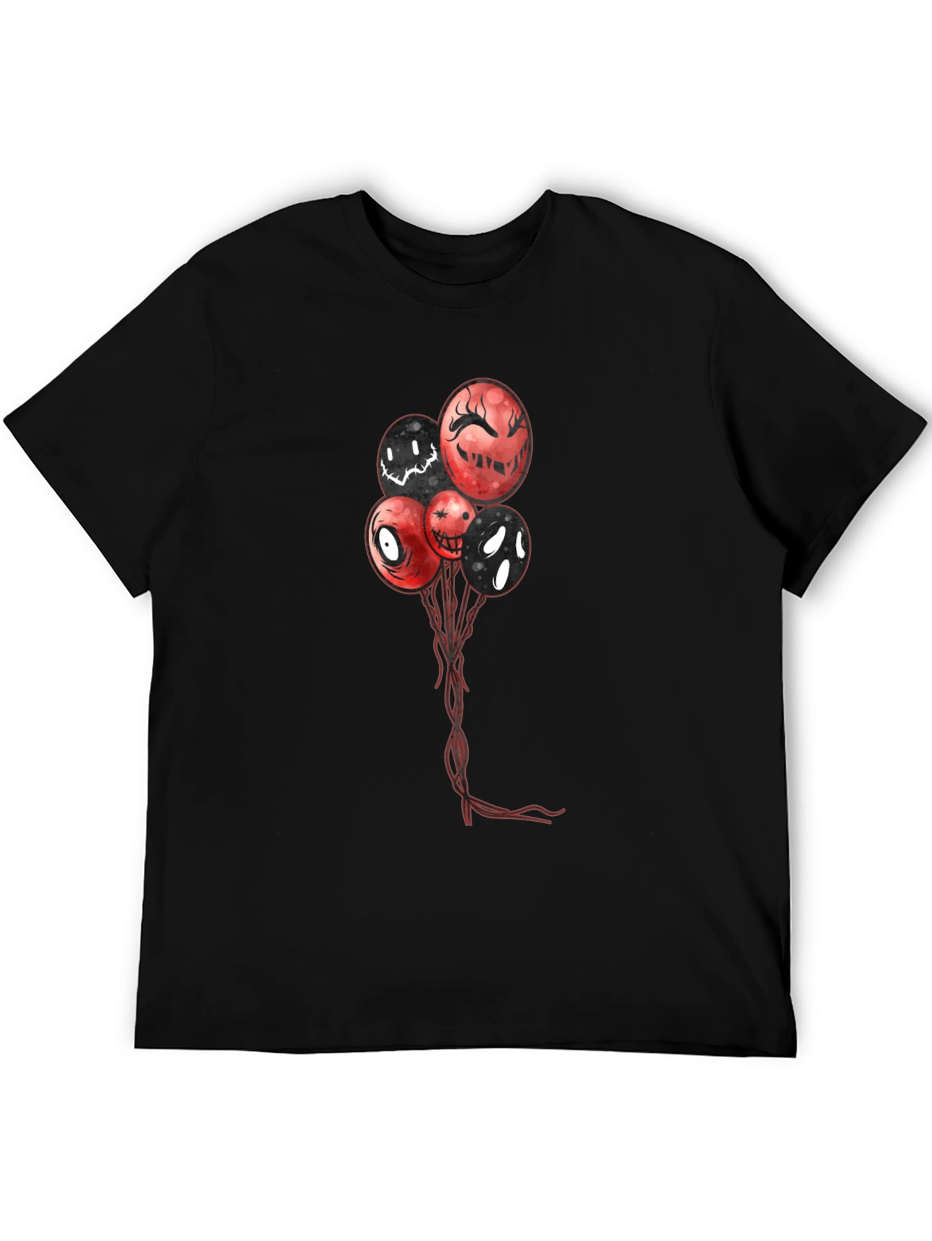 Creepy Balloons Graphic T-Shirt - Mens Black Tee