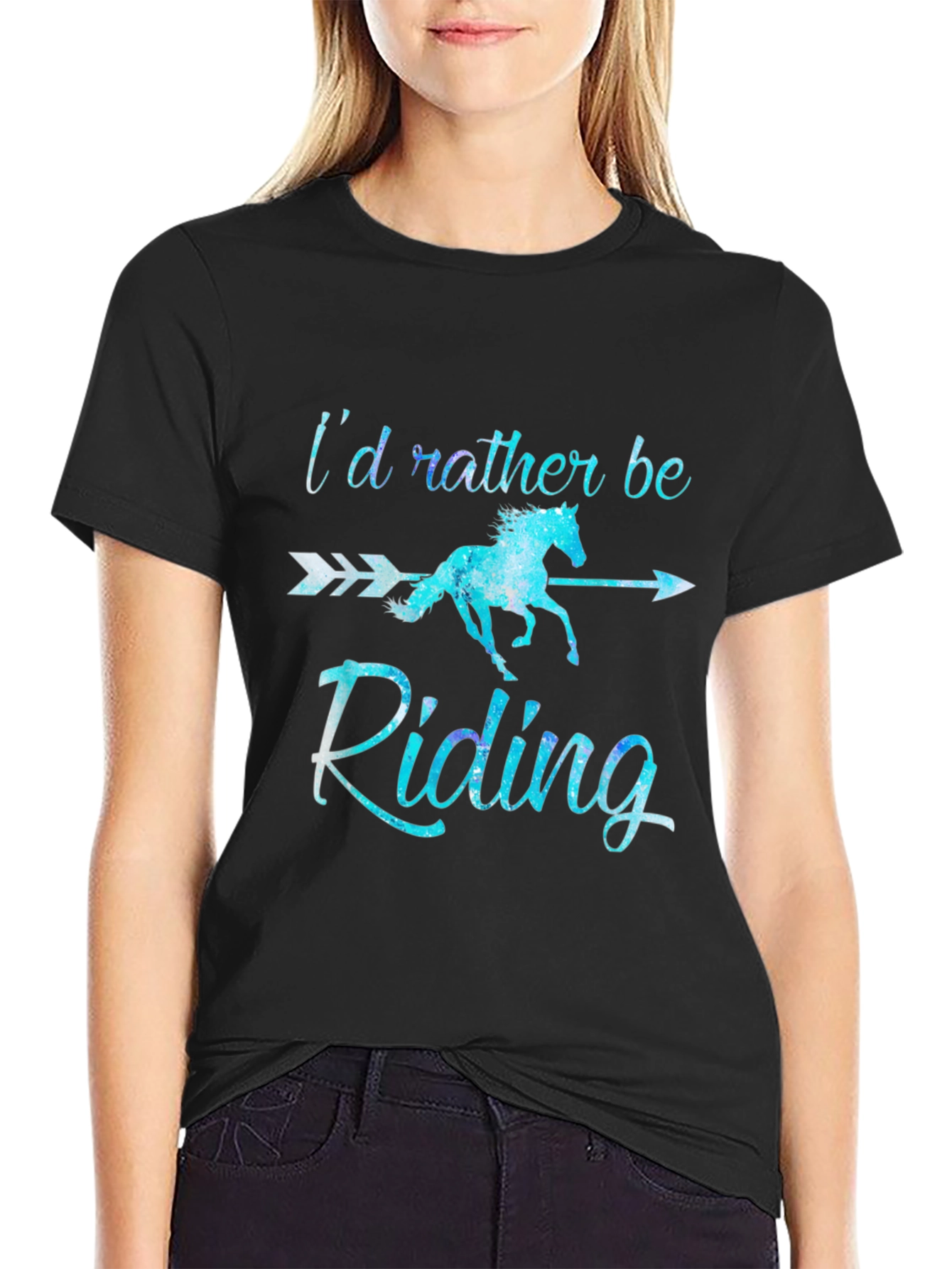 Id Rather Be Riding T-Shirt Horse Lover Tee