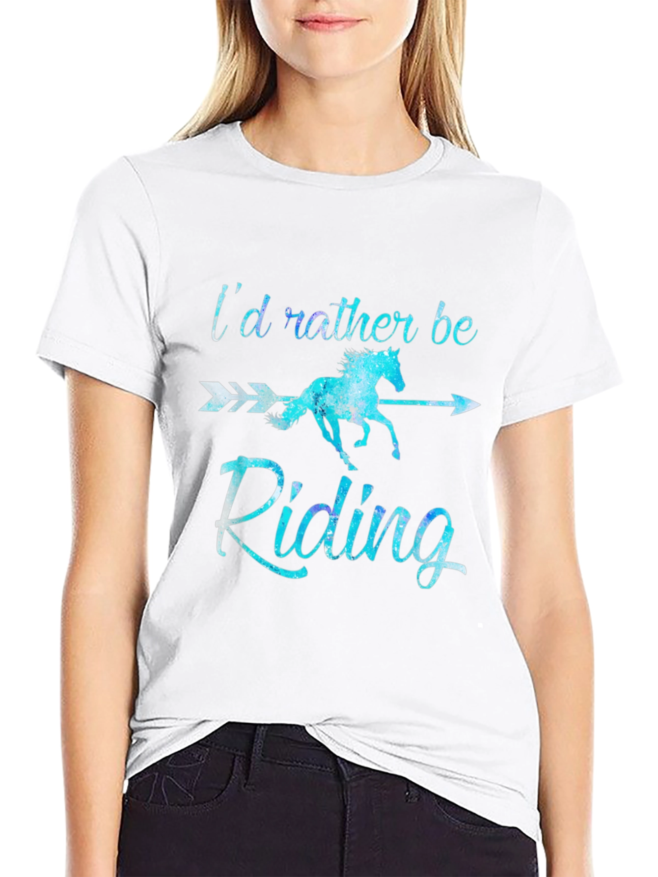 Id Rather Be Riding T-Shirt Horse Lover Tee