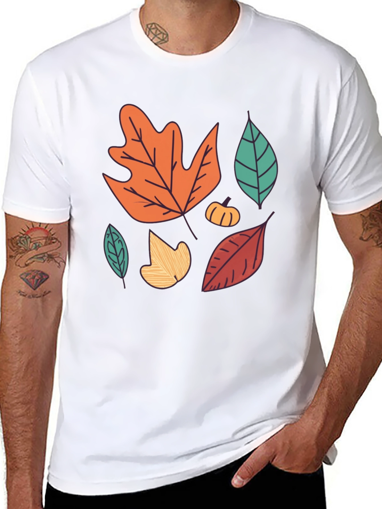 Autumn Leaves Graphic Tee - Fall Season Shirt
