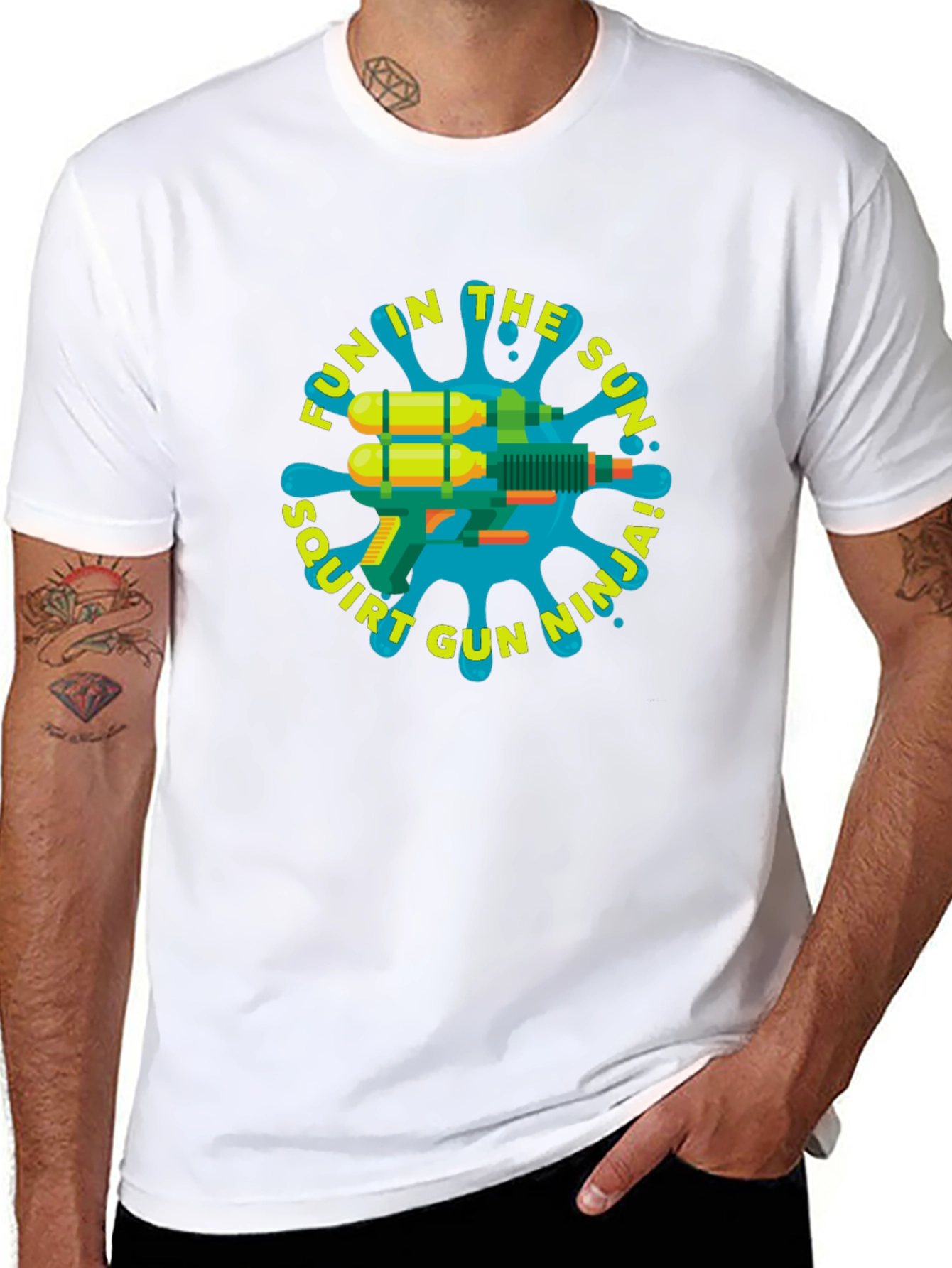 Fun in the Sun Squirt Gun Ninja Graphic Tee