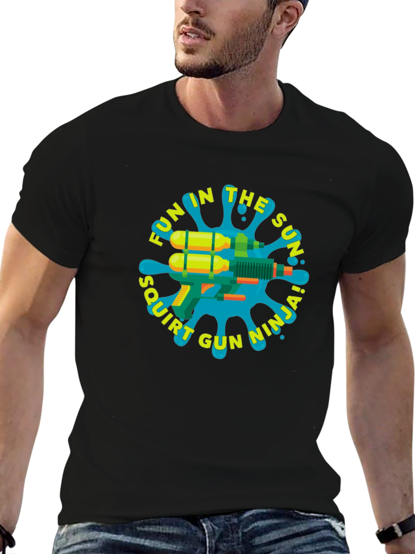 Fun in the Sun Squirt Gun Ninja Graphic Tee