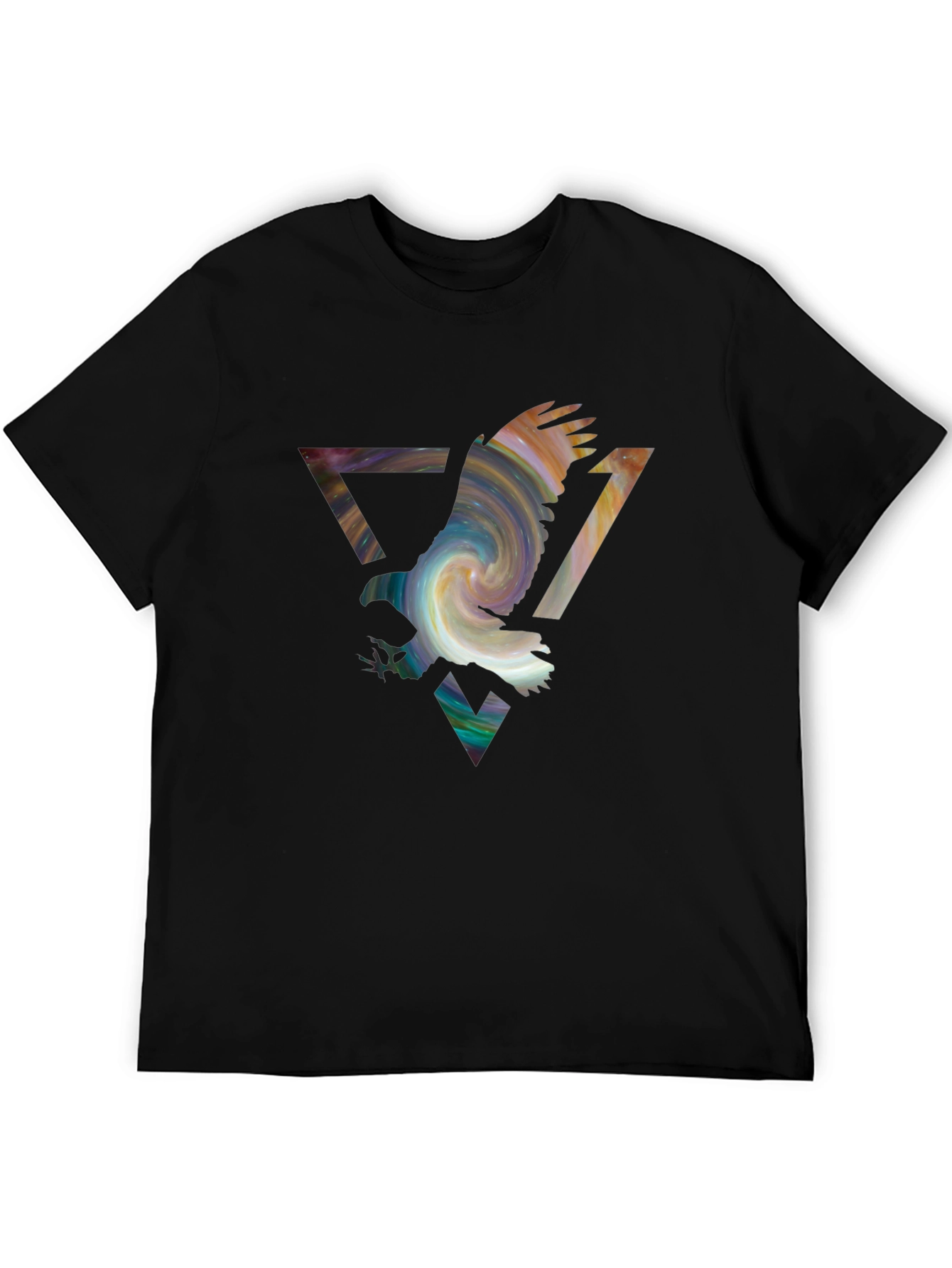 Eagle Galaxy Mens Black Graphic Tee