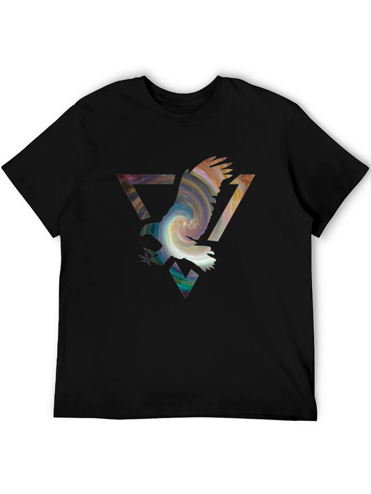 Eagle Galaxy Mens Black Graphic Tee