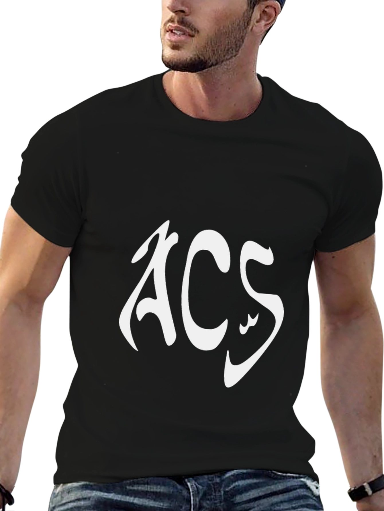 ACS Graphic Tee - Stylish Black Cotton Blend T-Shirt
