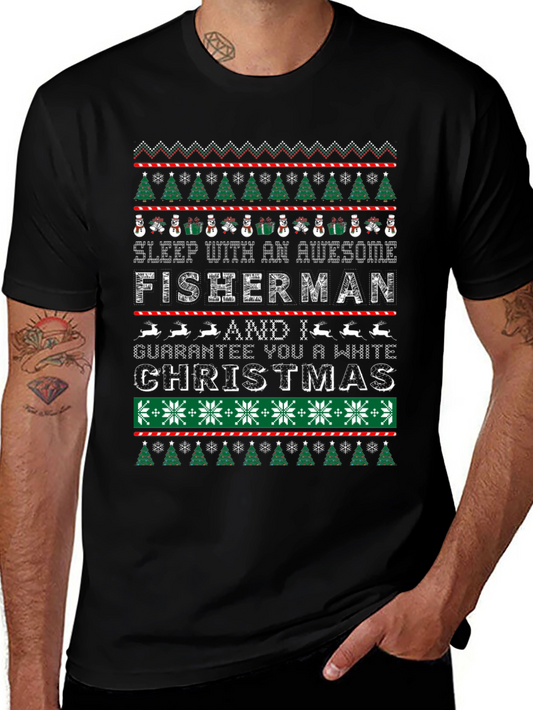 Awesome Fisherman Christmas Tee