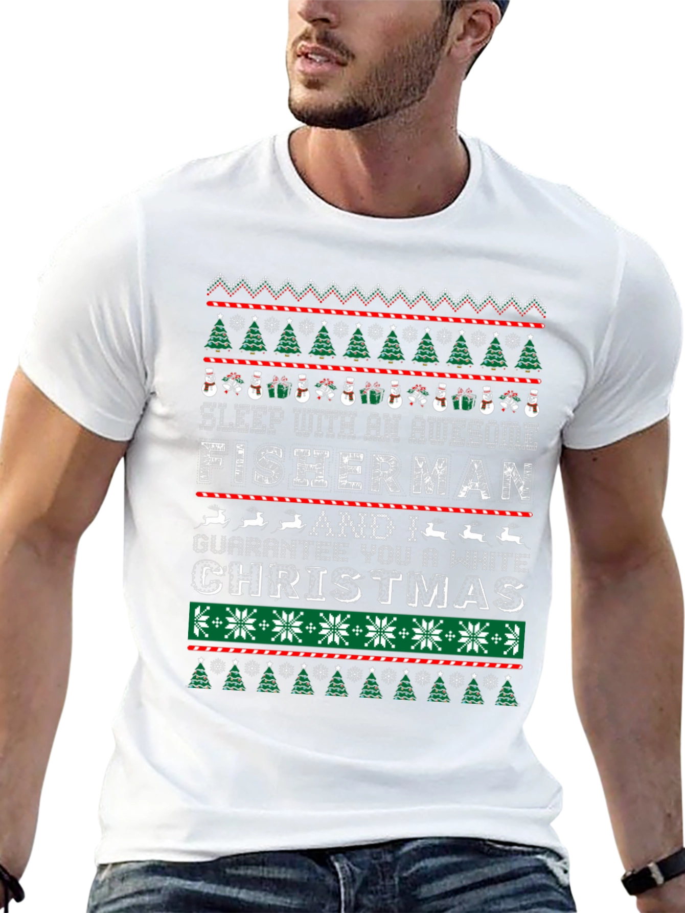 Awesome Fisherman Christmas Tee