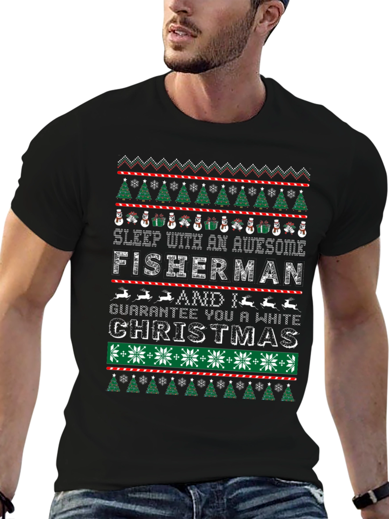 Awesome Fisherman Christmas Tee