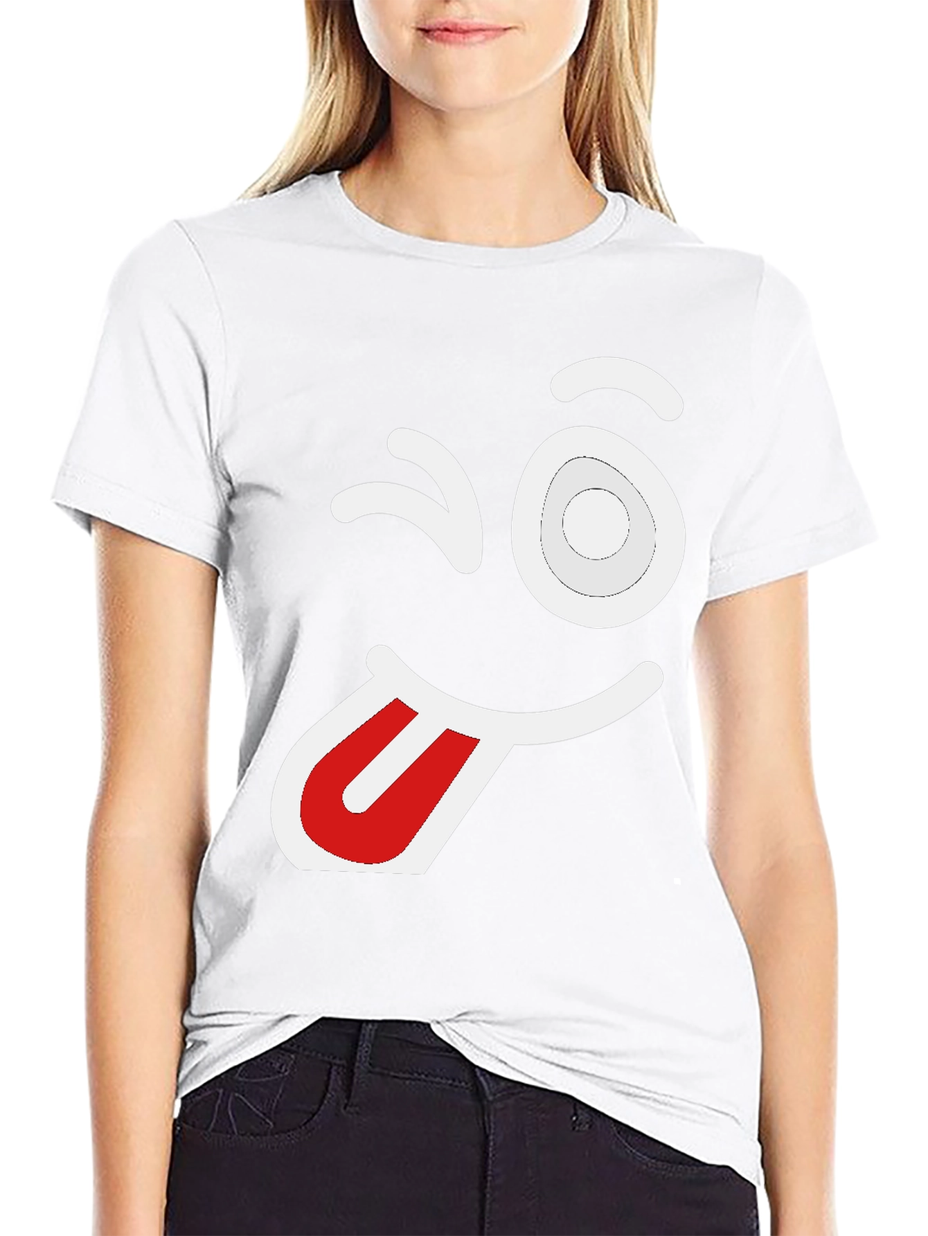 Winking Face Graphic Tee - Fun & Playful