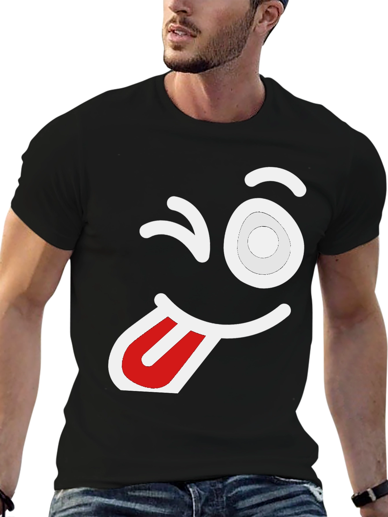 Winking Face Graphic Tee - Fun & Playful