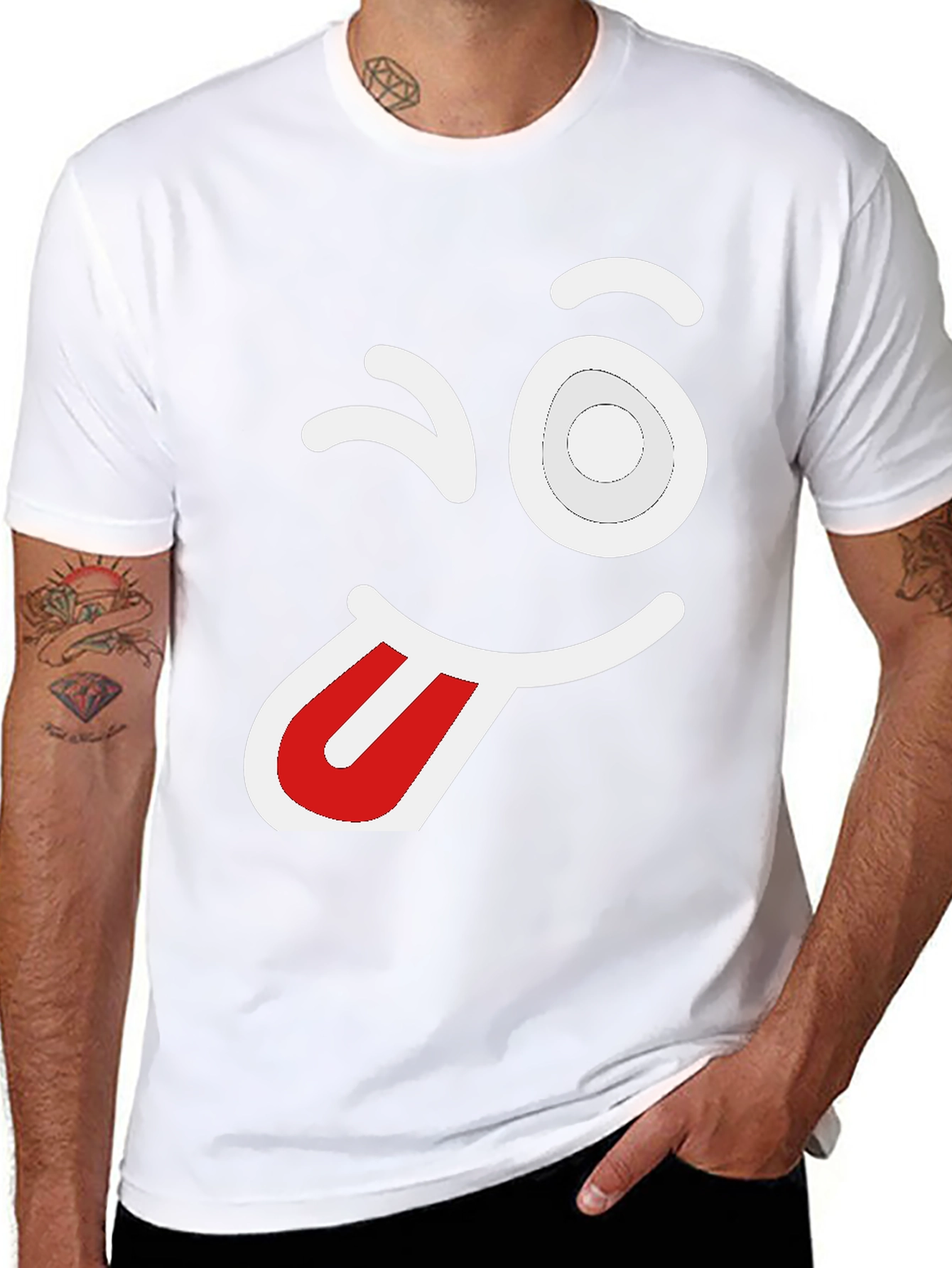 Winking Face Graphic Tee - Fun & Playful