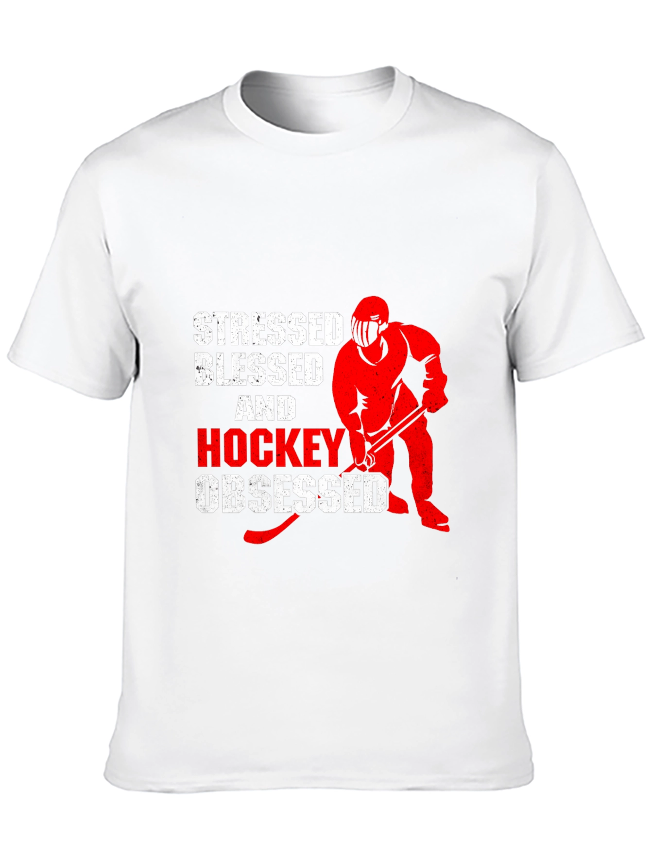 Stressed Blessed & Hockey Obsessed Black T-Shirt