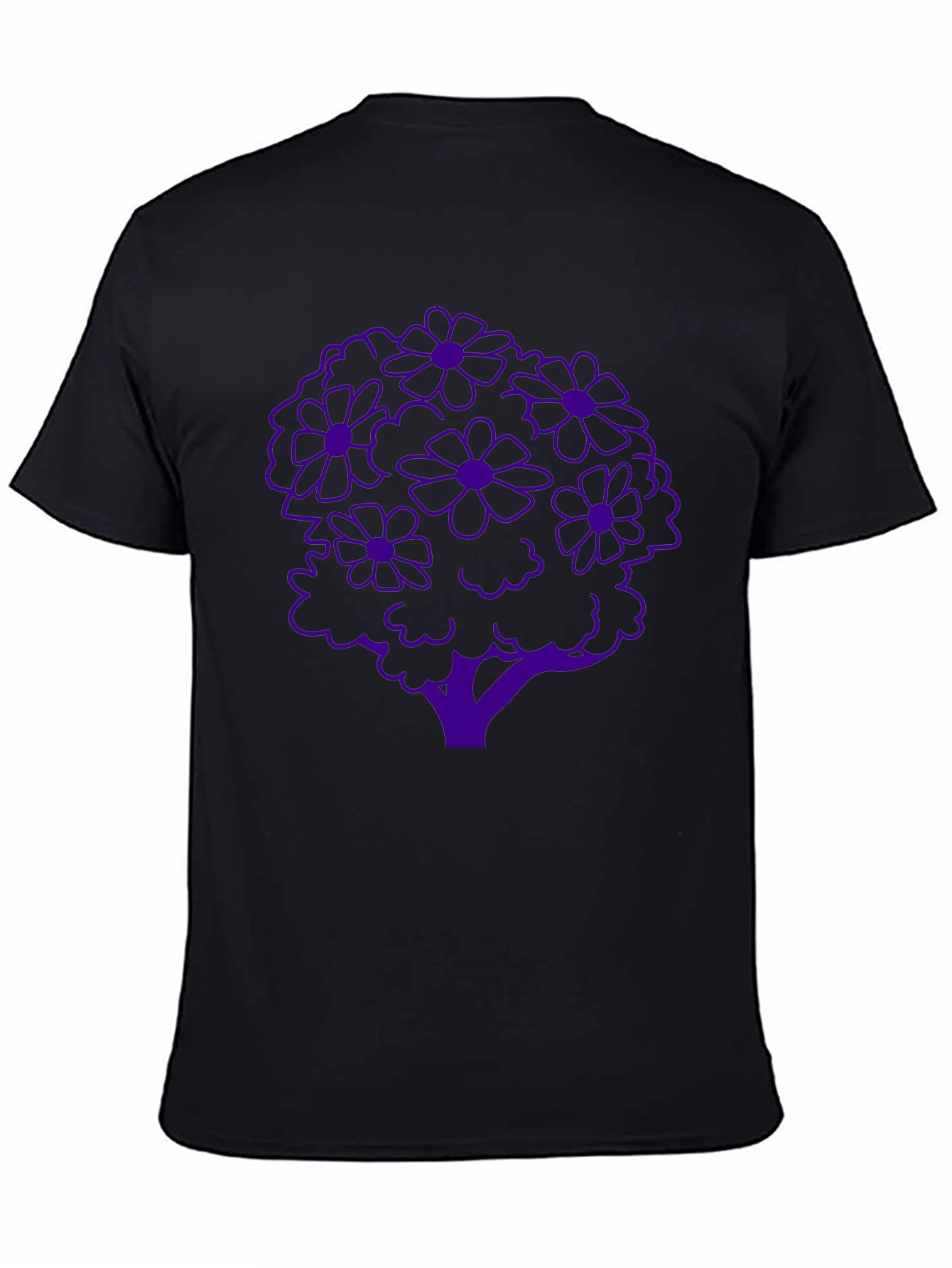 Floral Tree Graphic Tee - Stylish Black T-Shirt