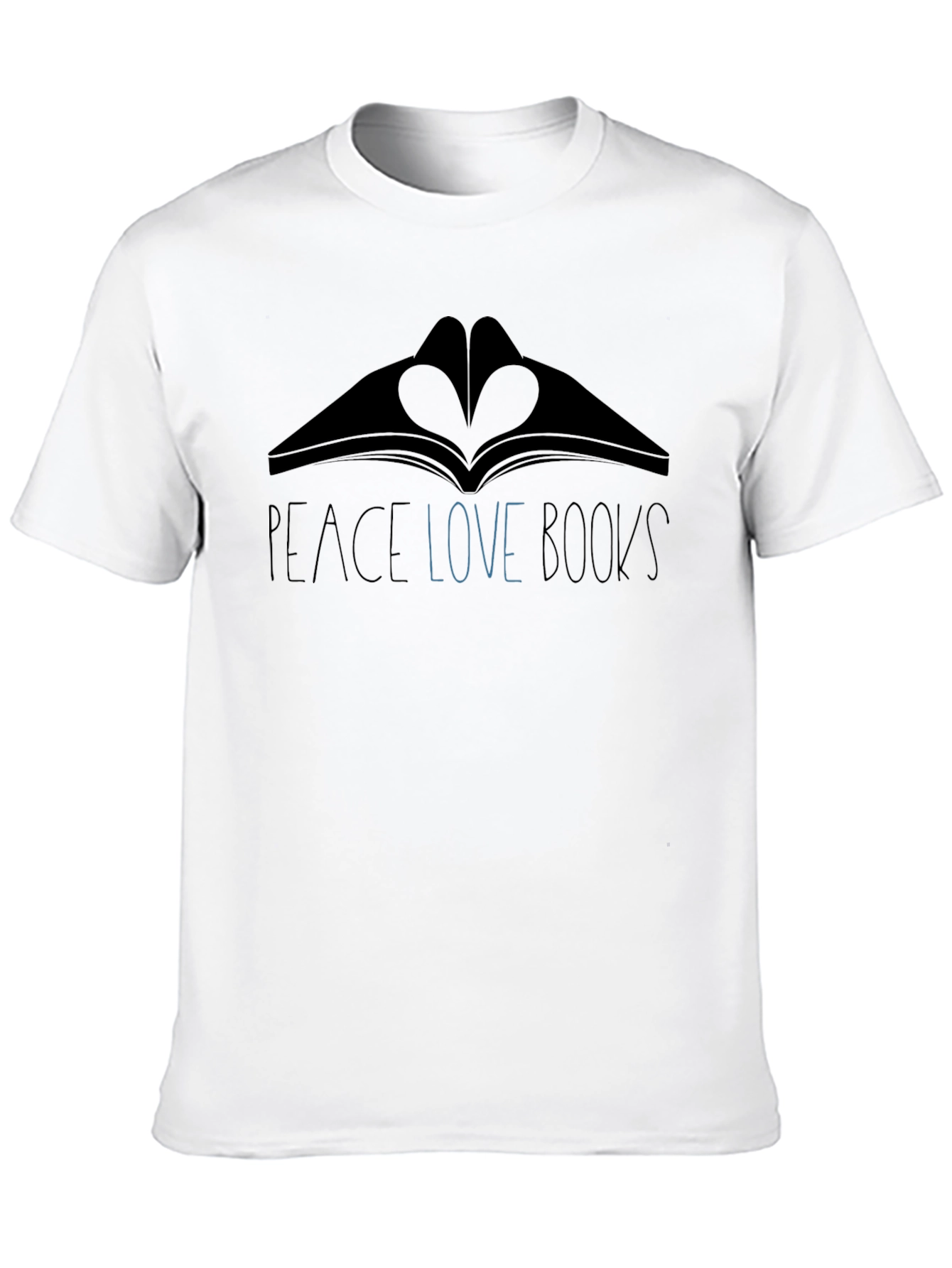 Peace Love Books Black Graphic T-Shirt