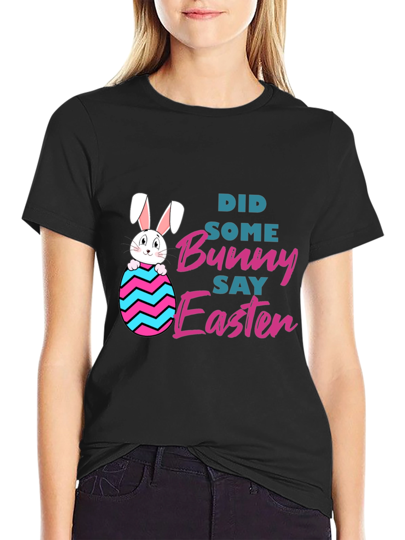 Bunny Say Easter Graphic T-Shirt