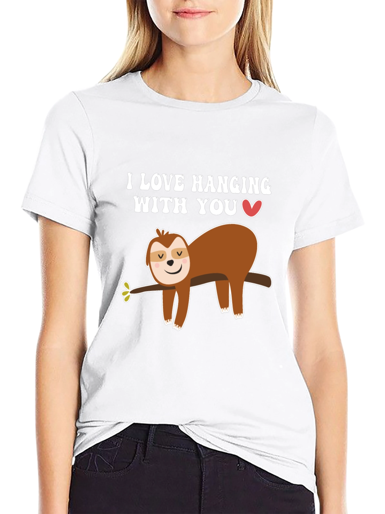 Sloth Hanging With You Graphic T-Shirt