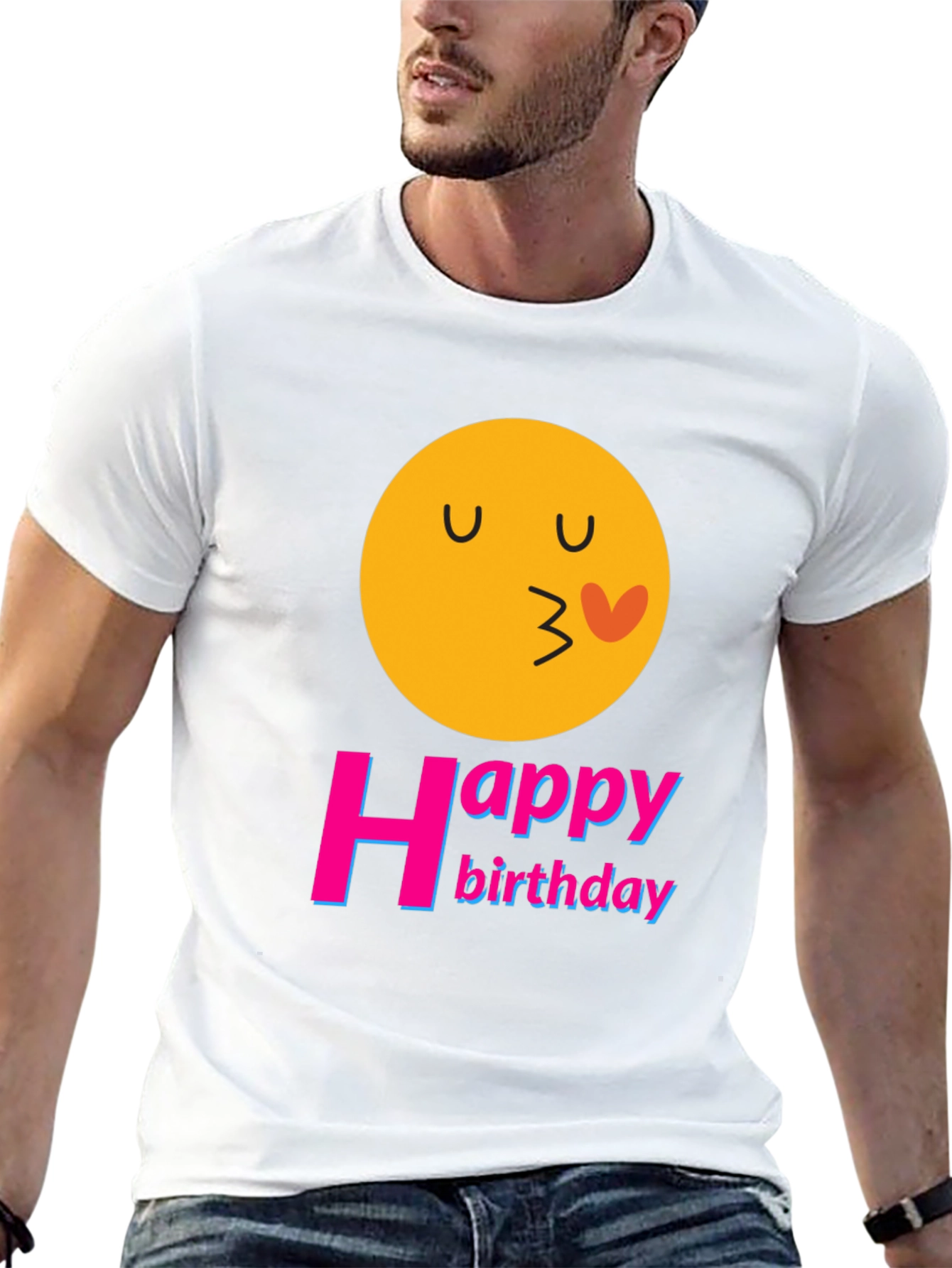 Happy Birthday Emoji Graphic T-Shirt