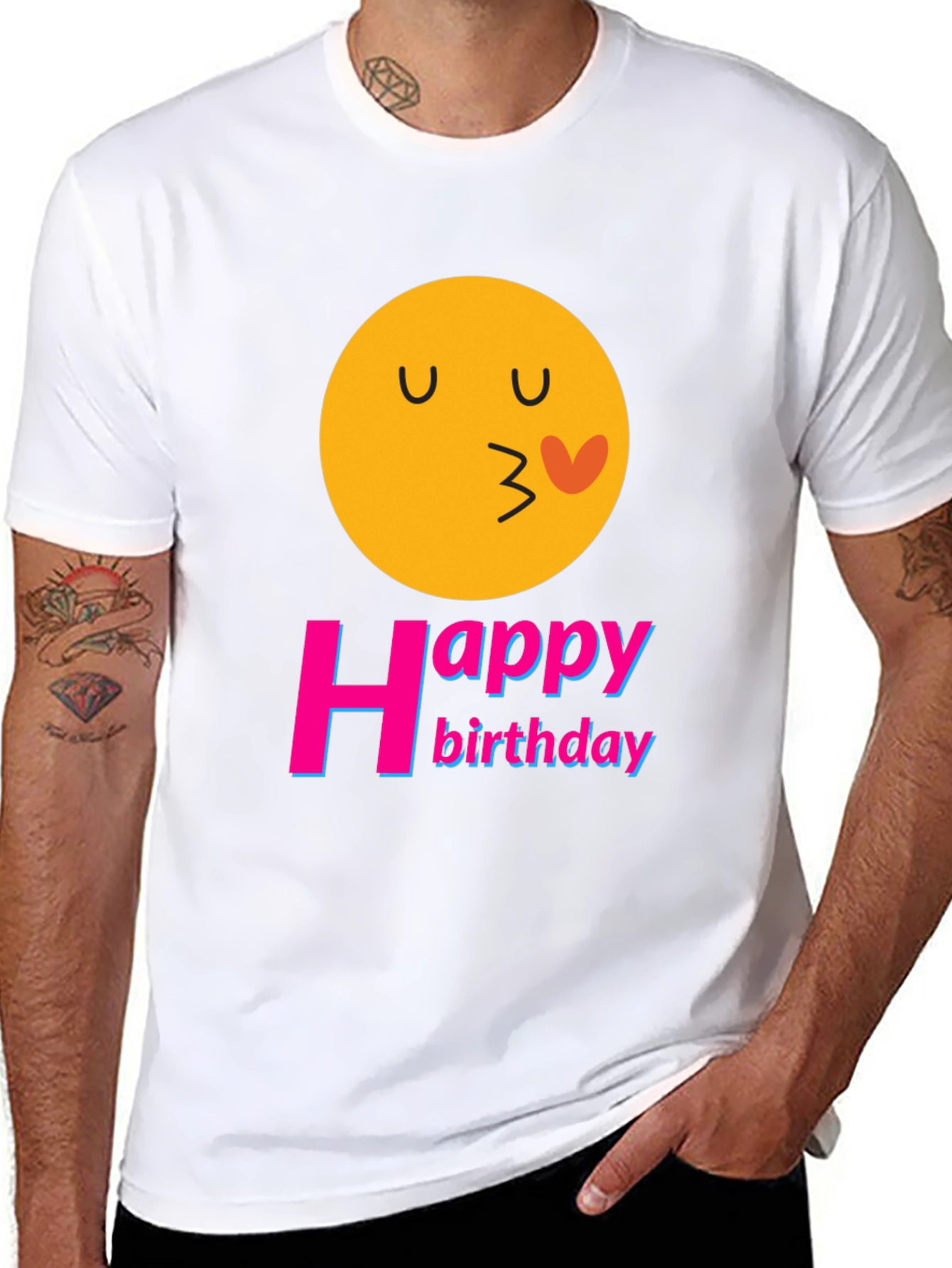 Happy Birthday Emoji Graphic T-Shirt