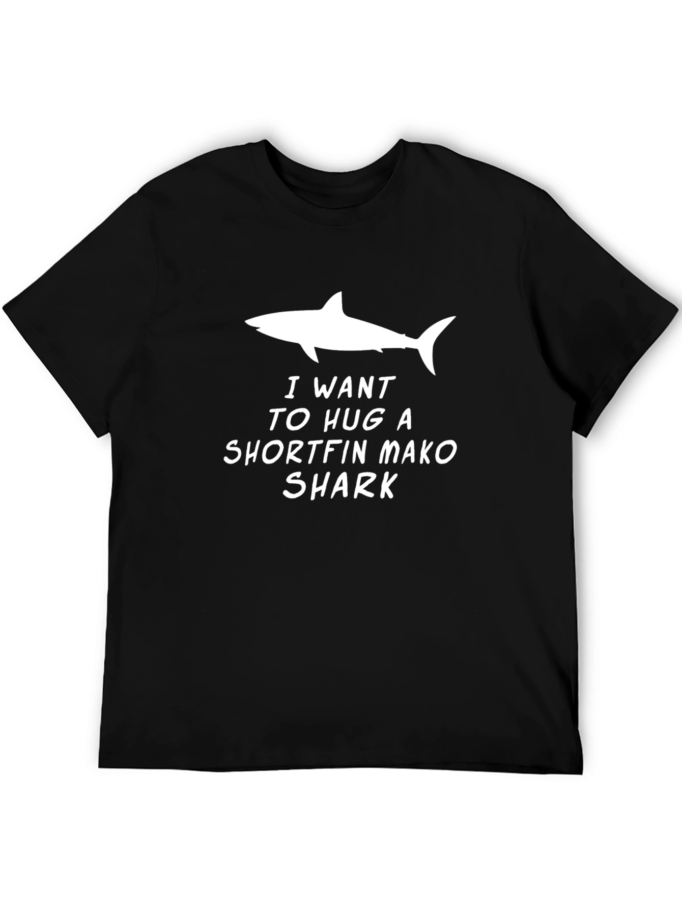 I Want To Hug A Shark T-Shirt - Black