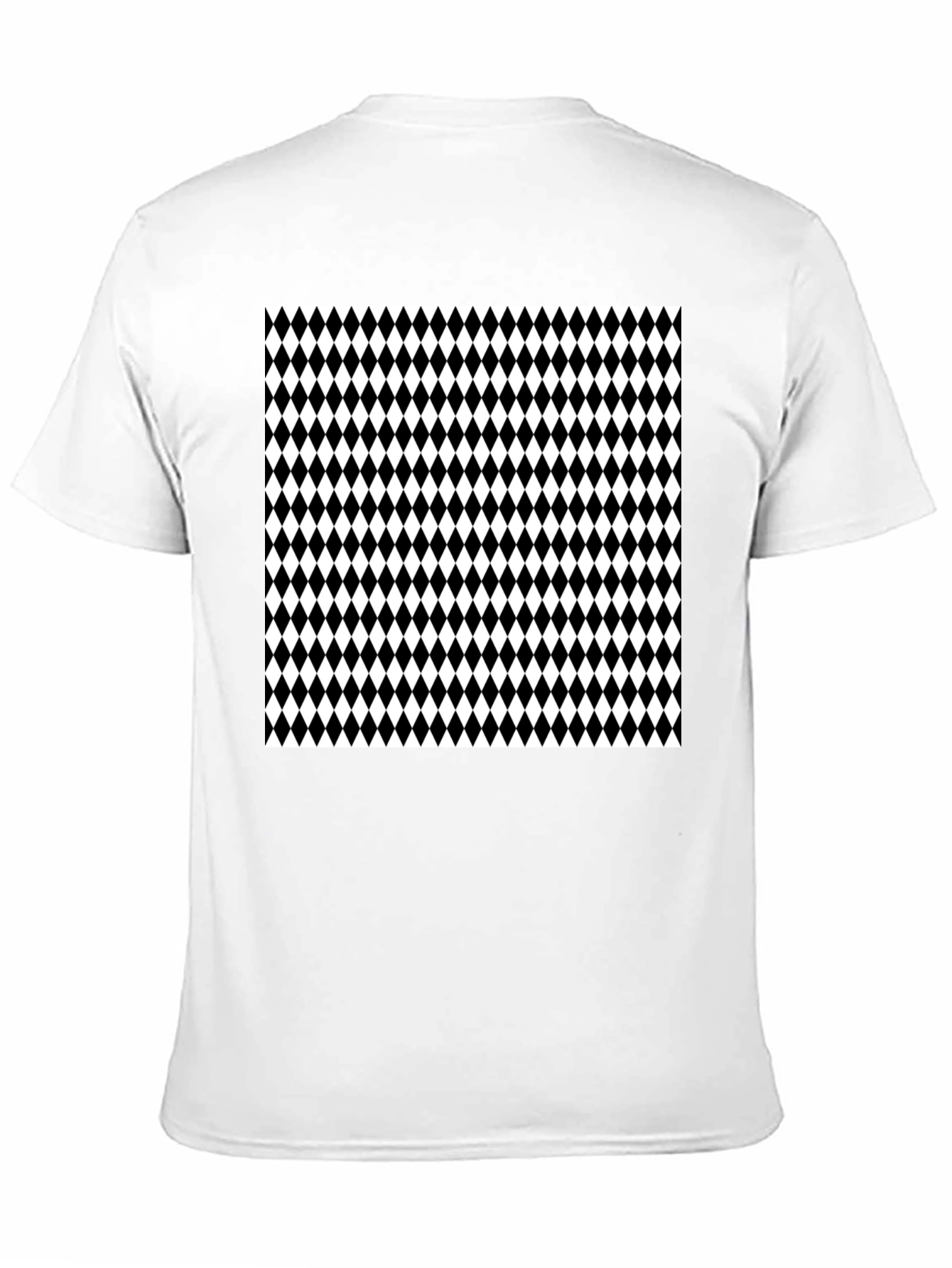 Modern Harlequin Pattern Black Crew Neck T-Shirt
