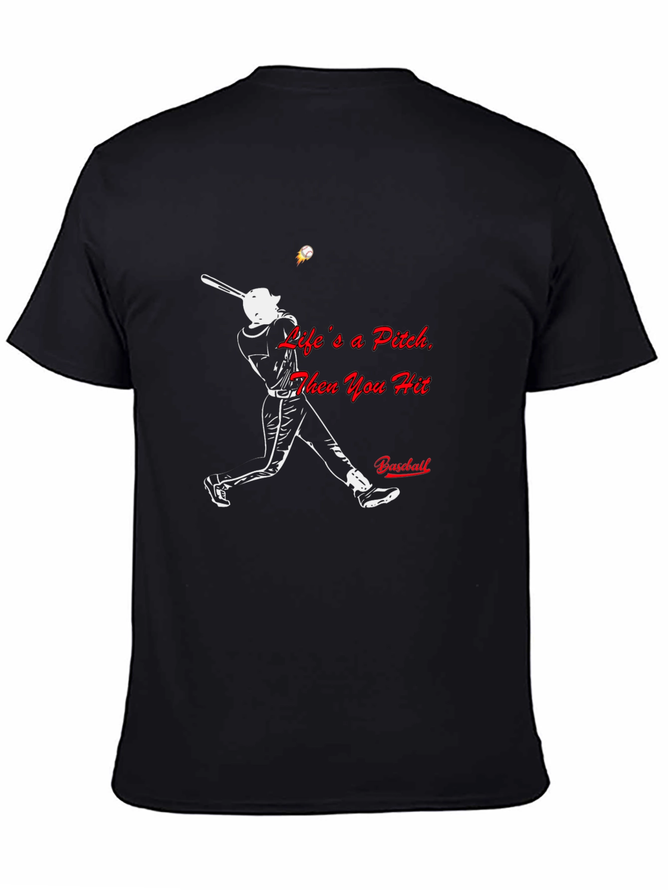 Baseball Life Pitch Black T-Shirt