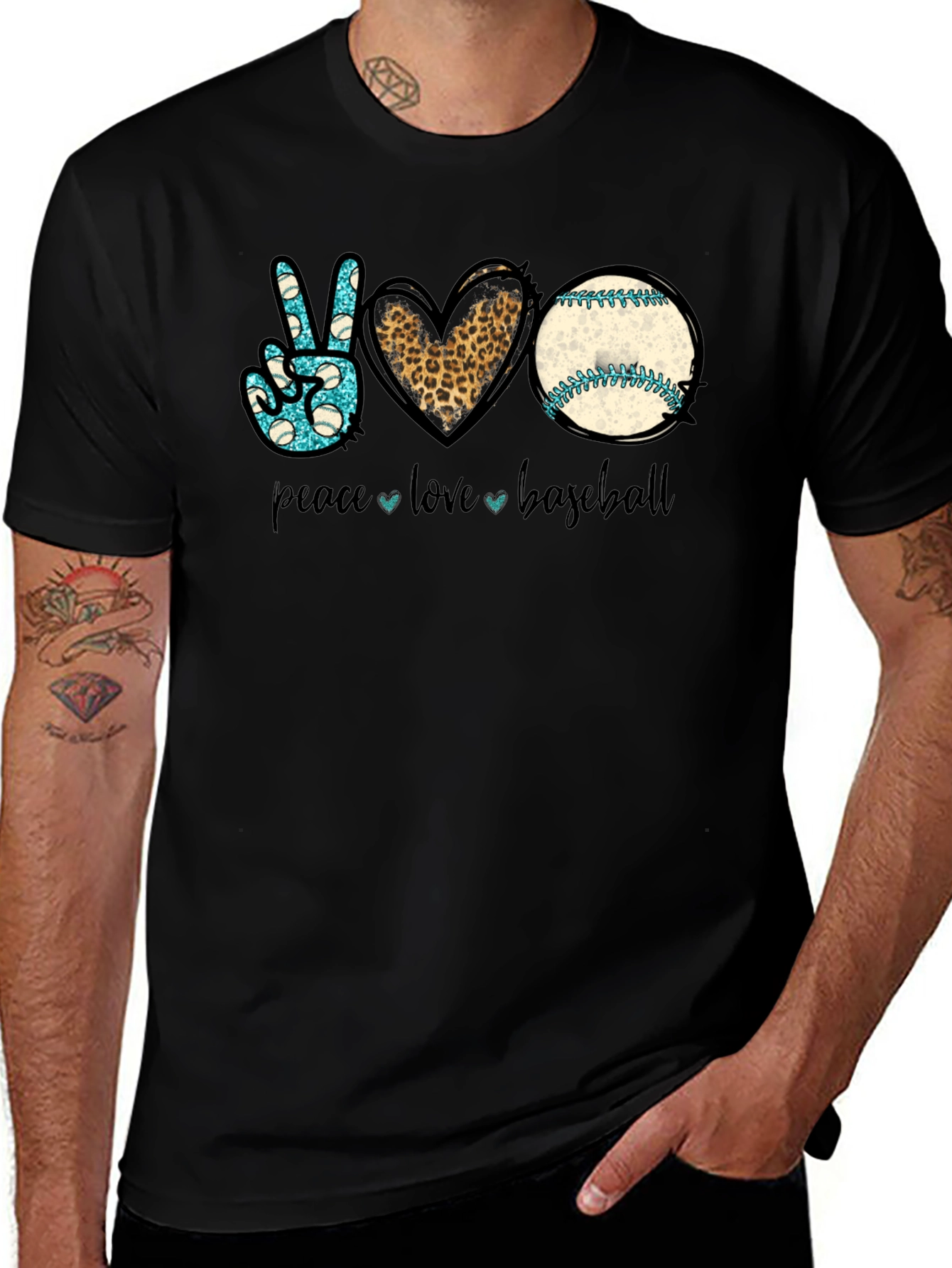 Peace Love Baseball Graphic Tee