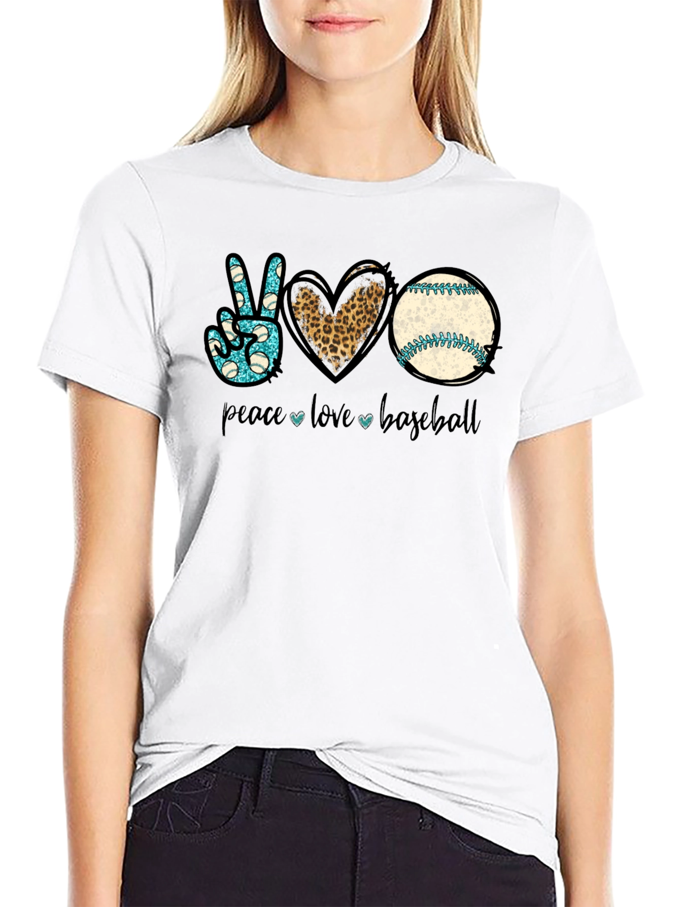 Peace Love Baseball Graphic Tee