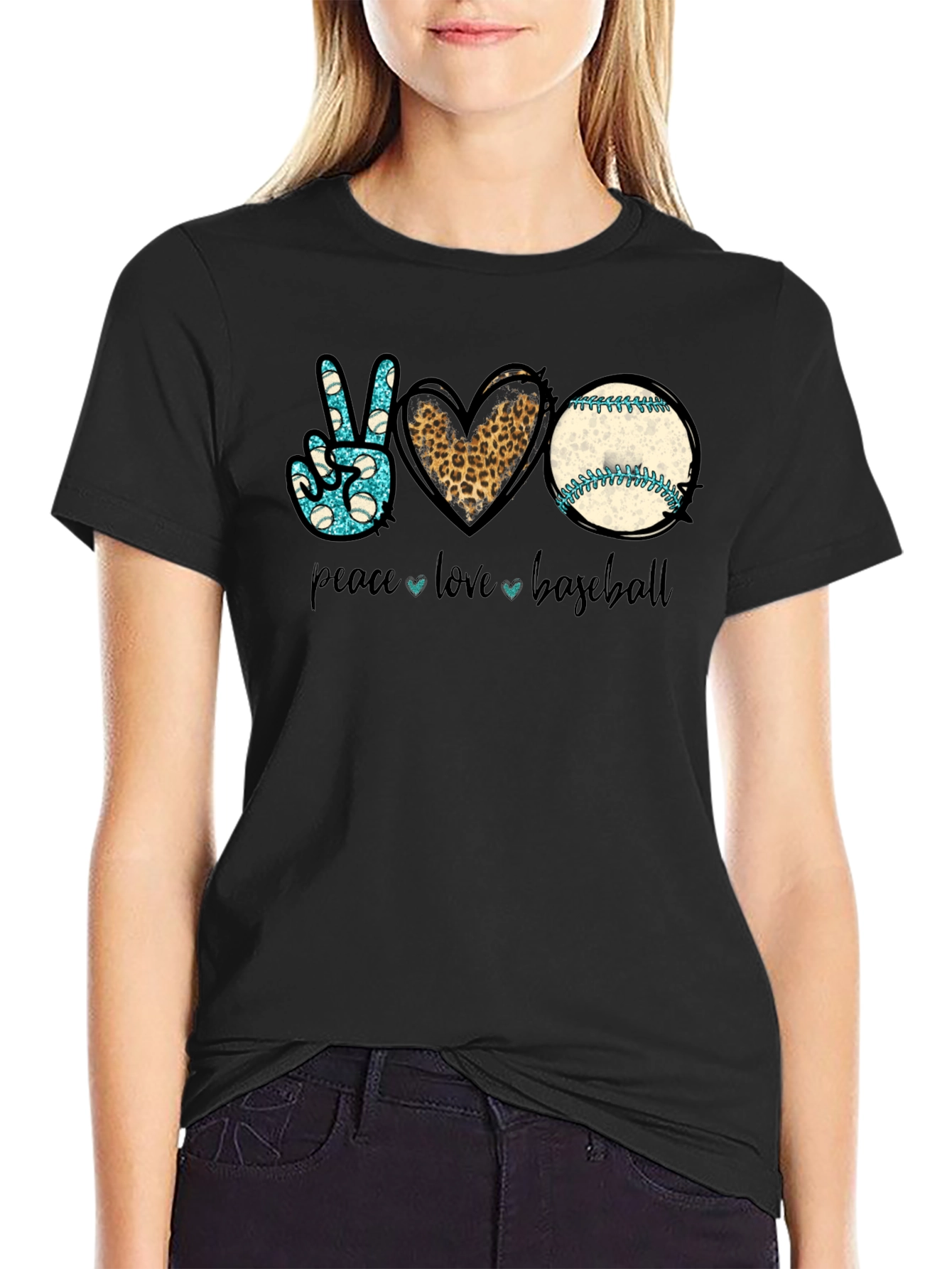 Peace Love Baseball Graphic Tee