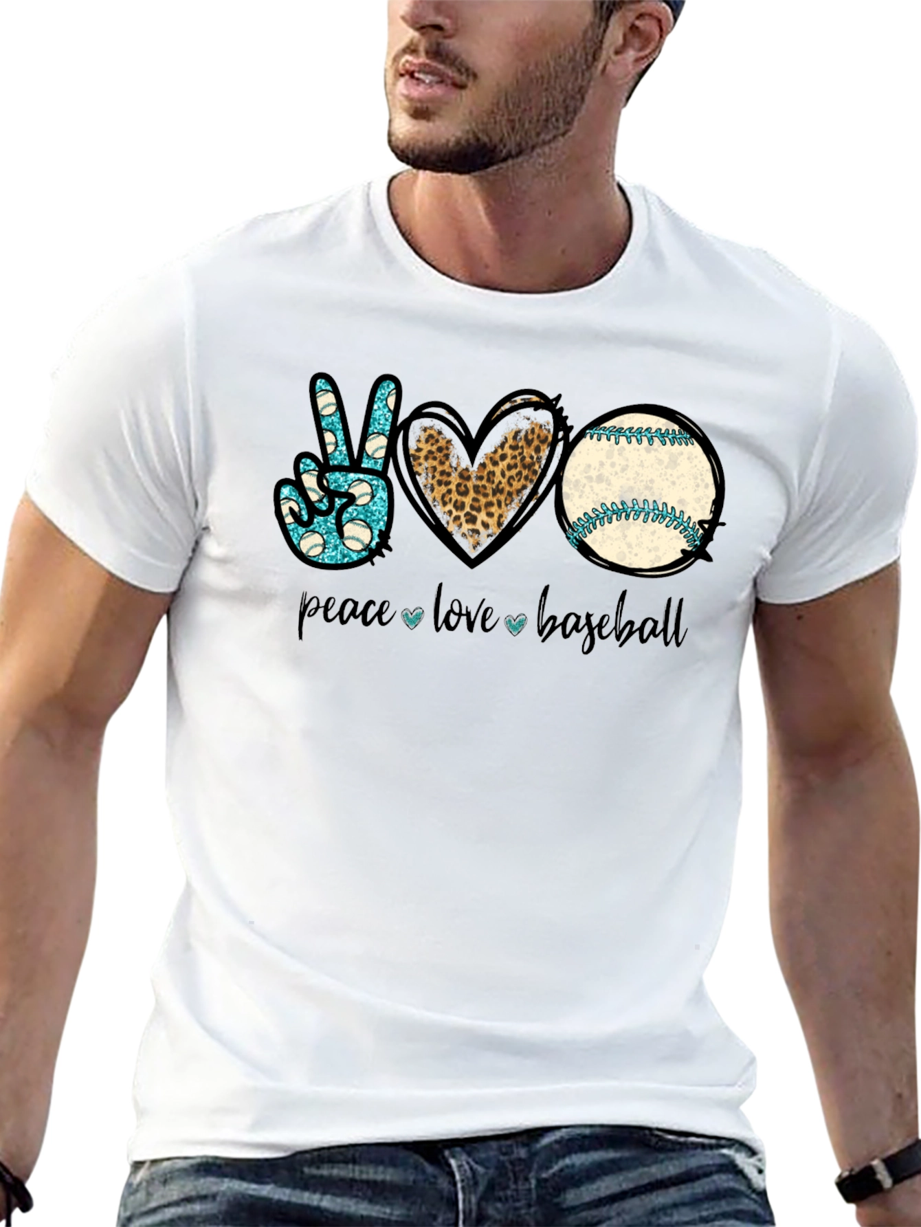 Peace Love Baseball Graphic Tee