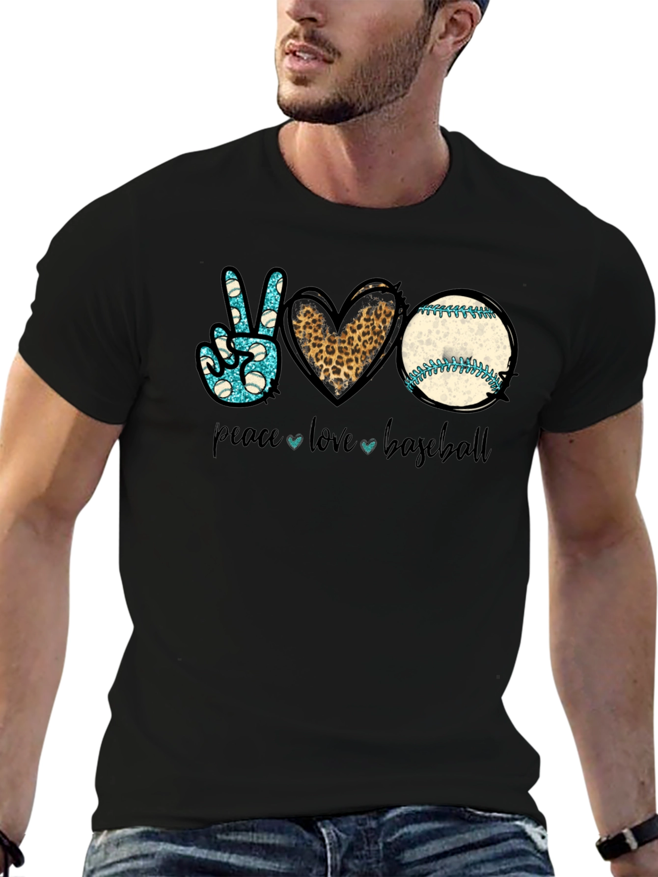Peace Love Baseball Graphic Tee