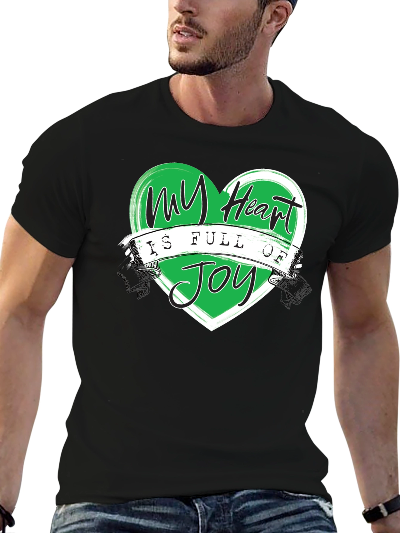 My Heart is Full of Joy Black T-Shirt