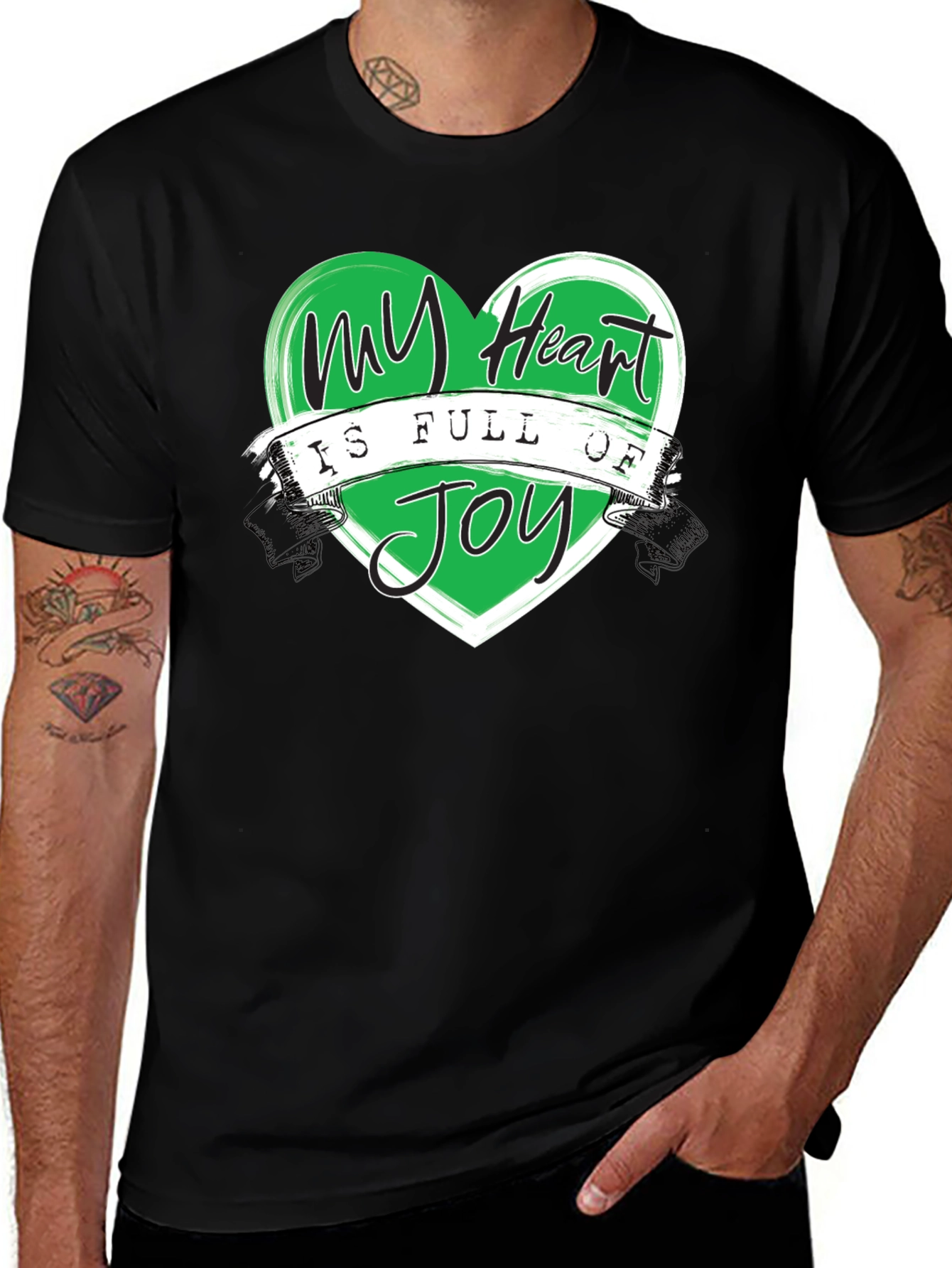 My Heart is Full of Joy Black T-Shirt