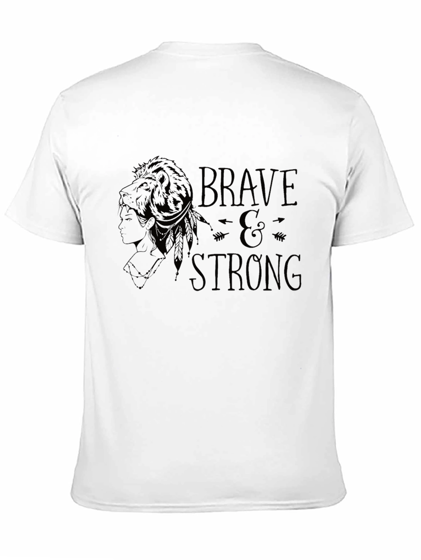 Brave & Strong Graphic Tee - Black Cotton T-Shirt
