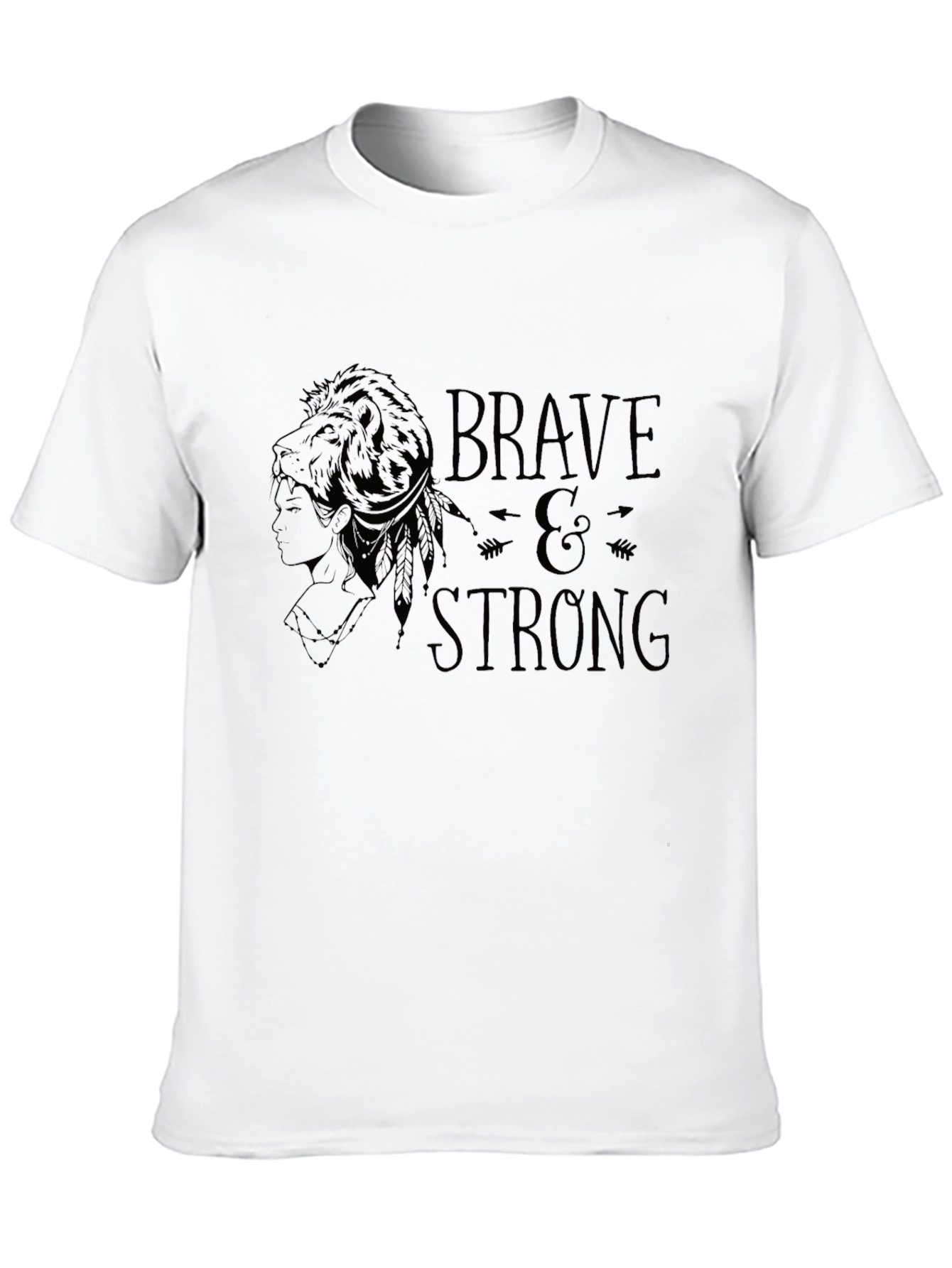 Brave & Strong Graphic Tee - Black Cotton T-Shirt