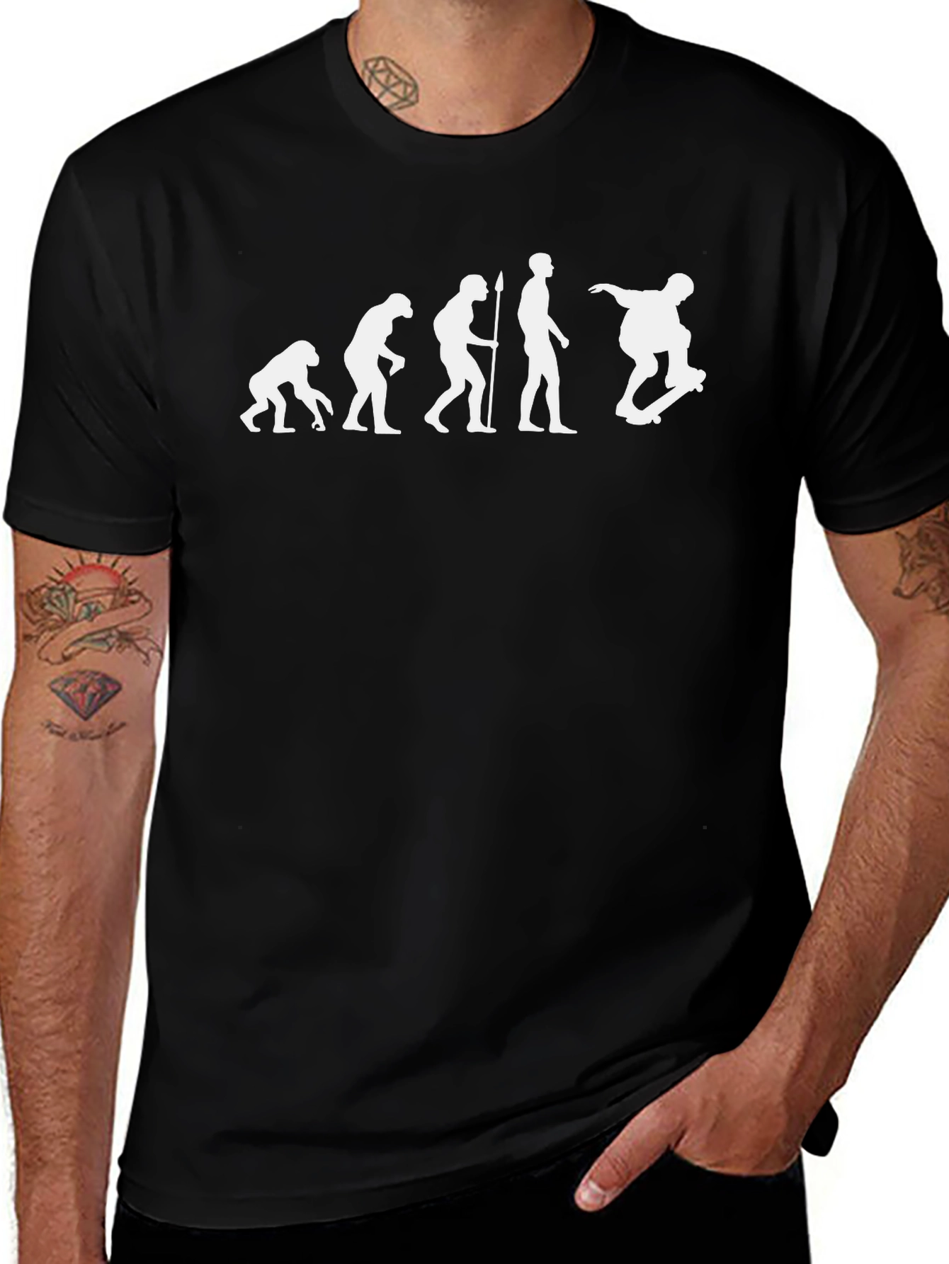 Evolution of Skateboarding T-Shirt - Black