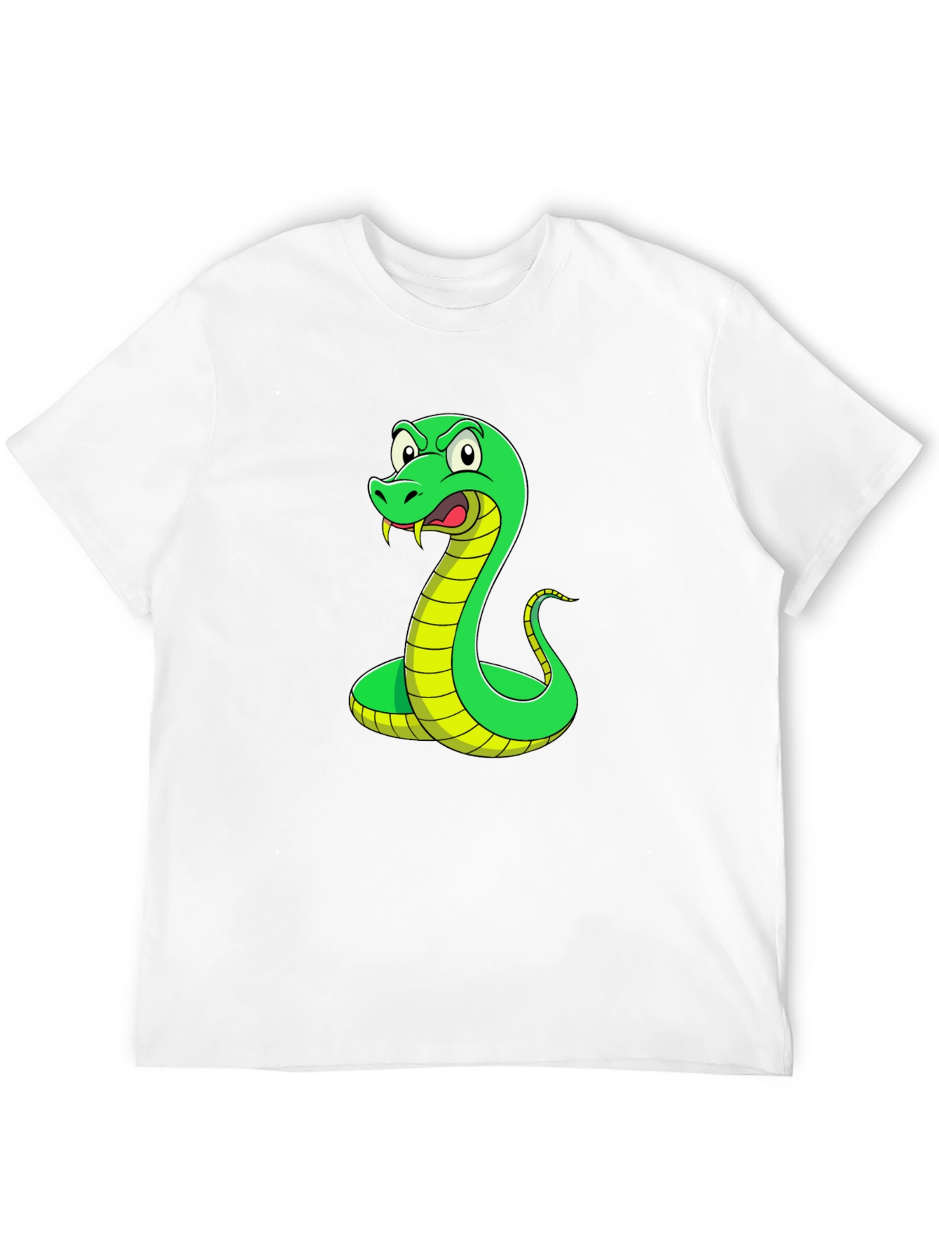 Snake Graphic T-Shirt - Mens Black Crew Neck Tee