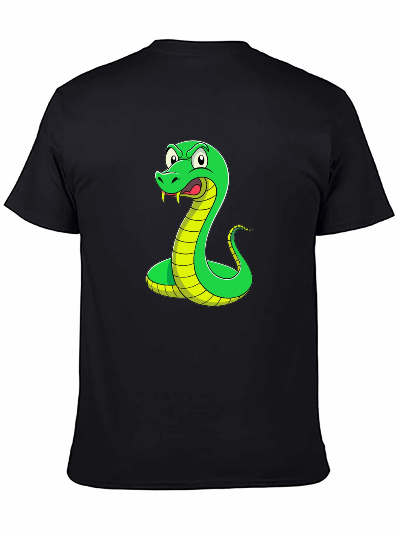 Snake Graphic T-Shirt - Mens Black Crew Neck Tee