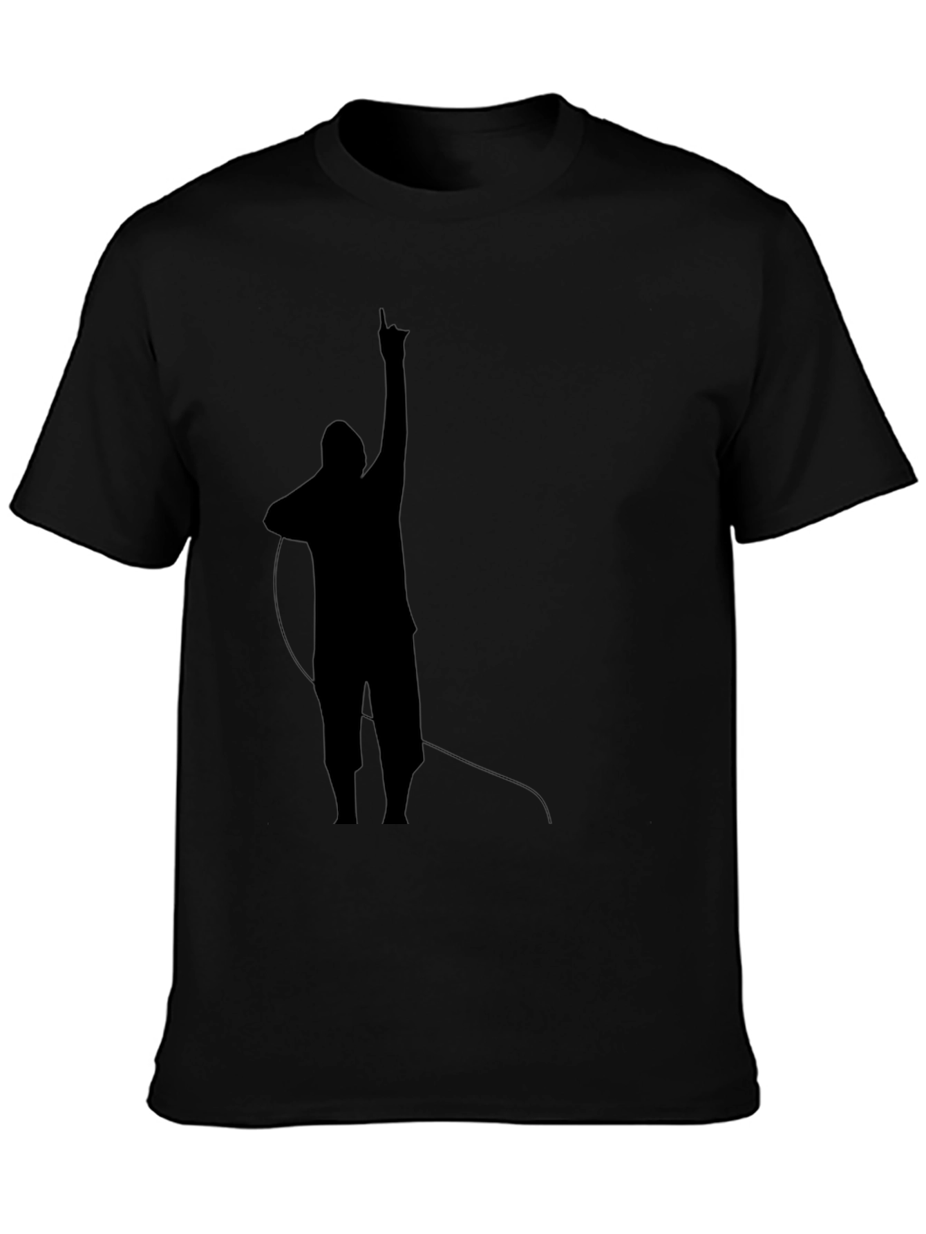 Mens Black T-Shirt with Silhouette Design