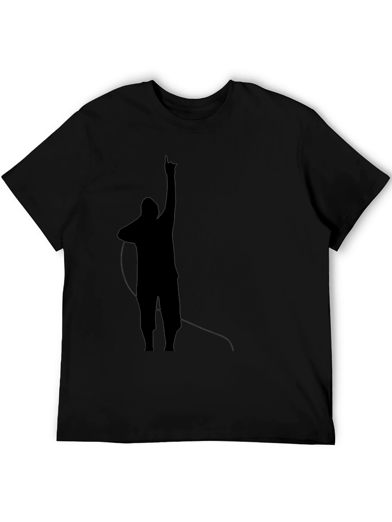 Mens Black T-Shirt with Silhouette Design