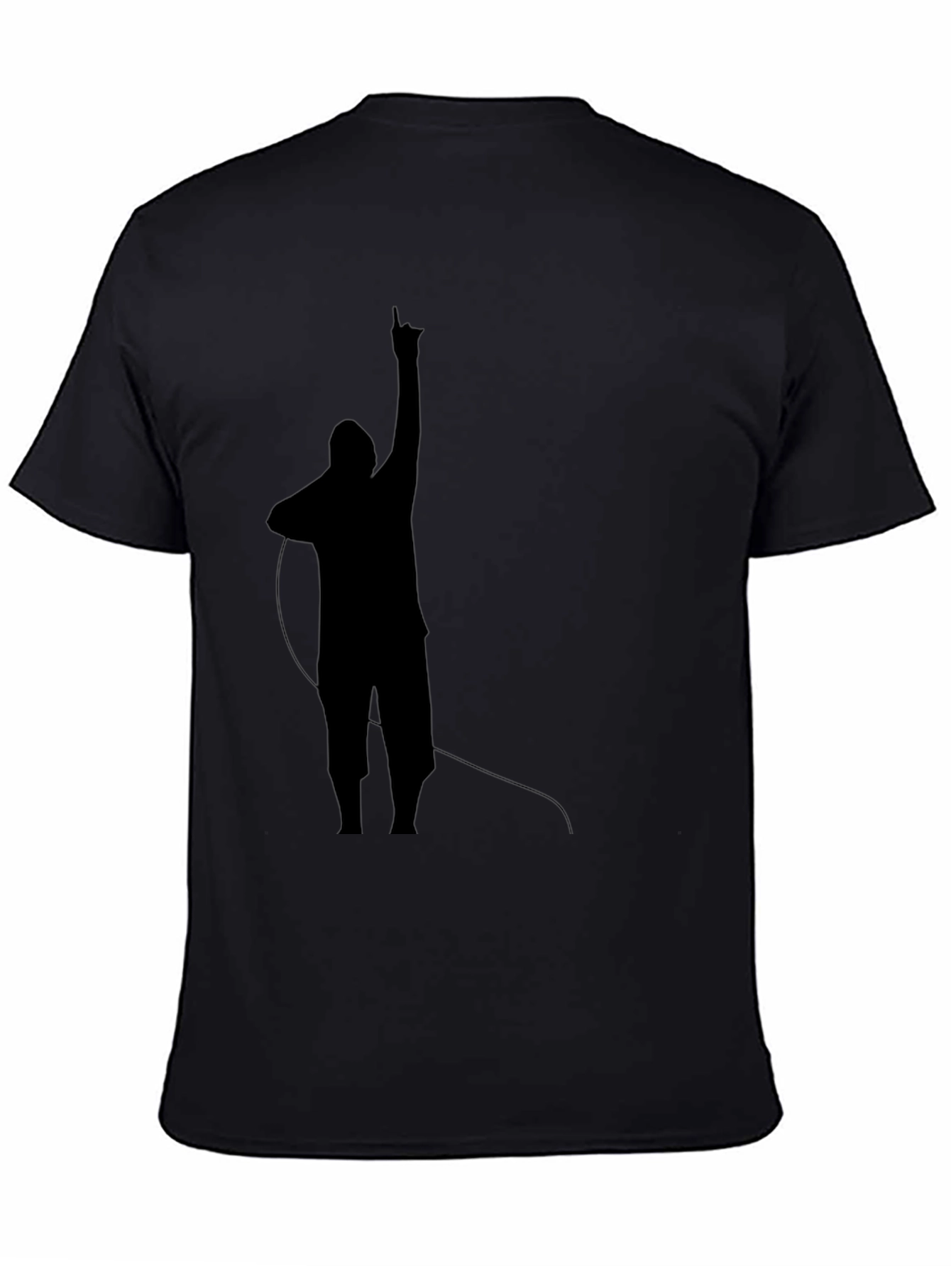 Mens Black T-Shirt with Silhouette Design